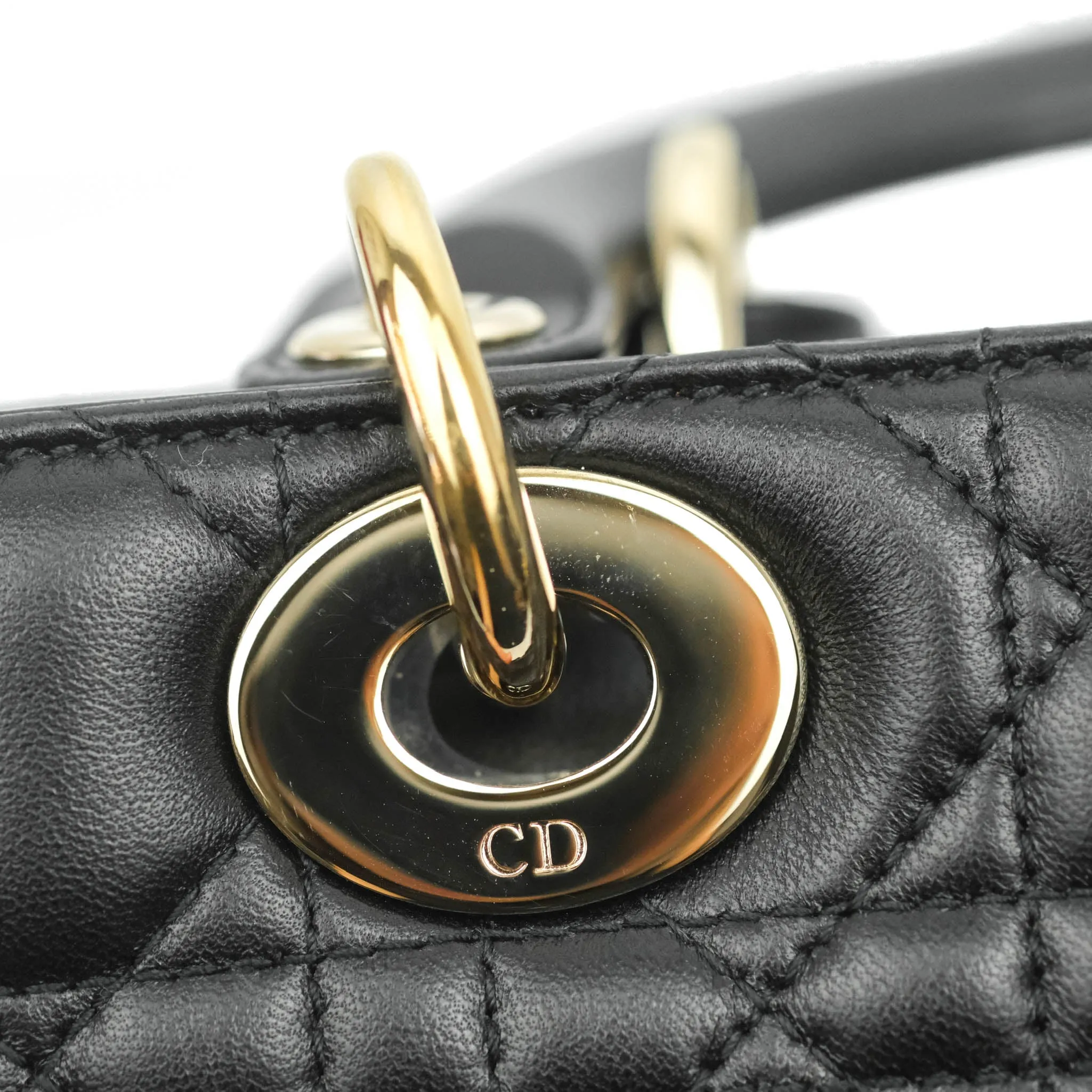 Christian Dior Lambskin My ABCDior Lady Dior Black Gold Hardware