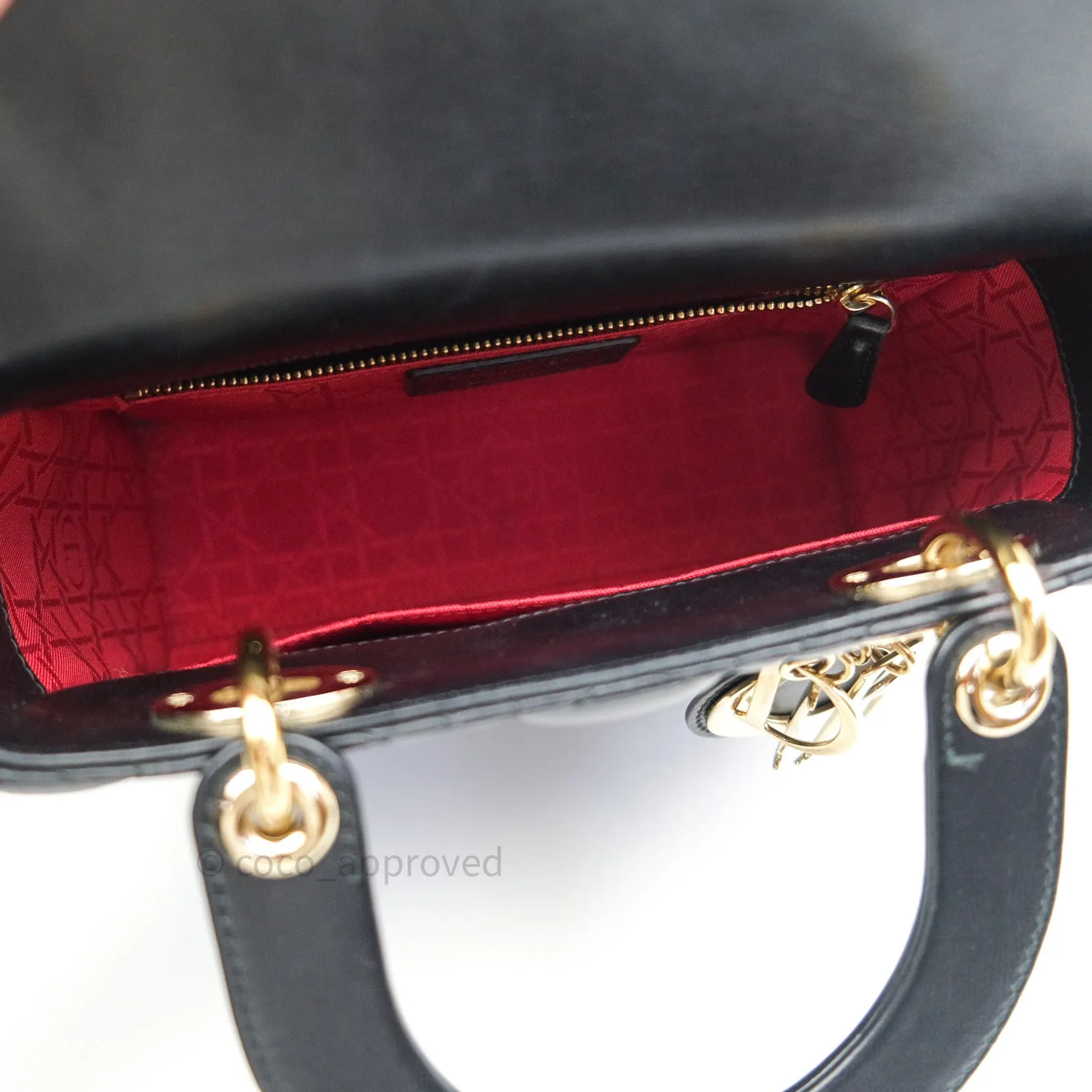Christian Dior Lambskin My ABCDior Lady Dior Black Gold Hardware