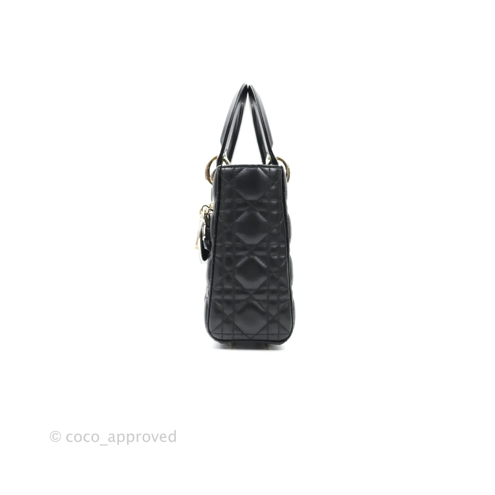 Christian Dior Lambskin My ABCDior Lady Dior Black Gold Hardware