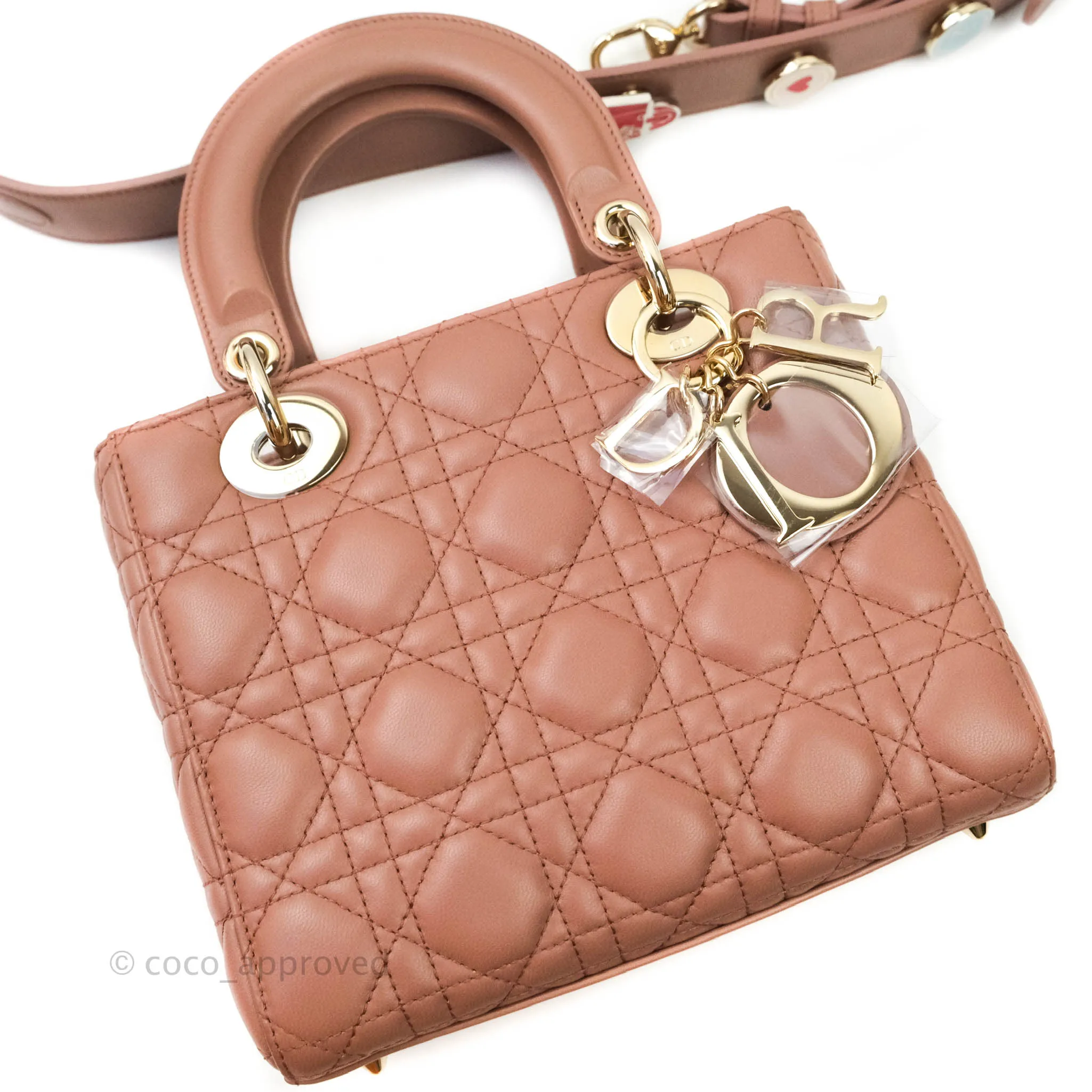Christian Dior Lambskin My ABCDior Lady Dior Dark Beige Gold Hardware