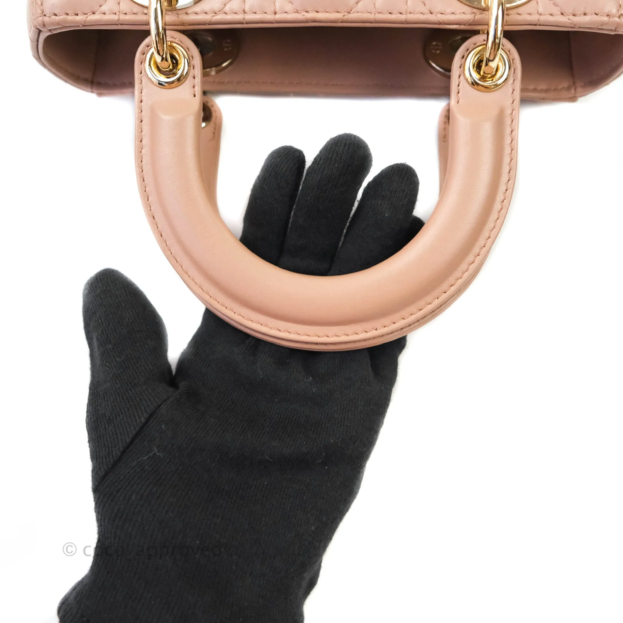 Christian Dior Lambskin My ABCDior Lady Dior Dark Beige Gold Hardware
