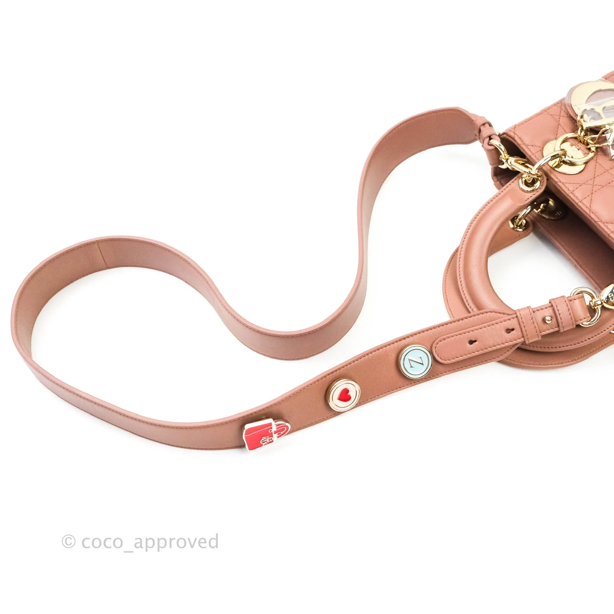 Christian Dior Lambskin My ABCDior Lady Dior Dark Beige Gold Hardware
