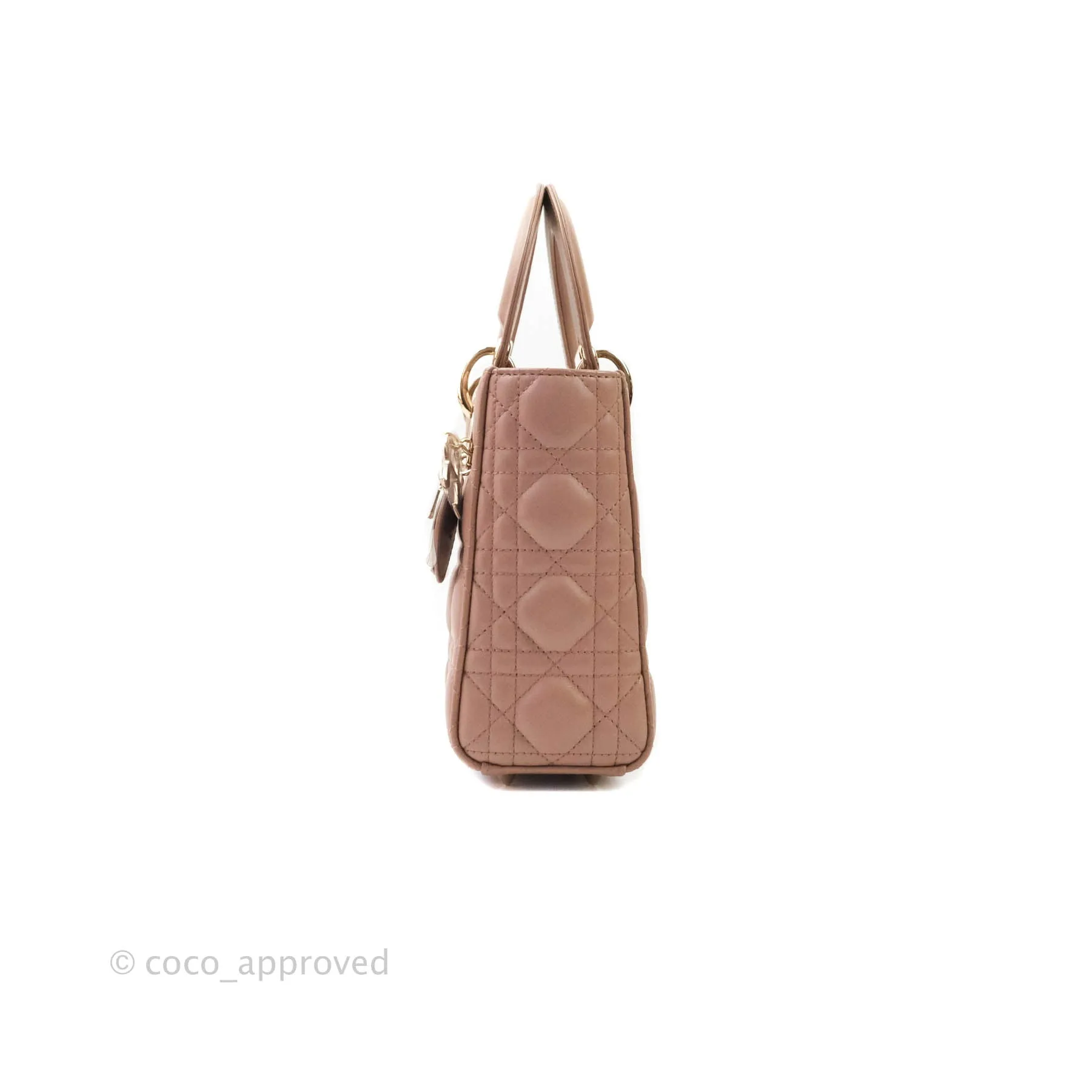 Christian Dior Lambskin My ABCDior Lady Dior Dark Beige Gold Hardware