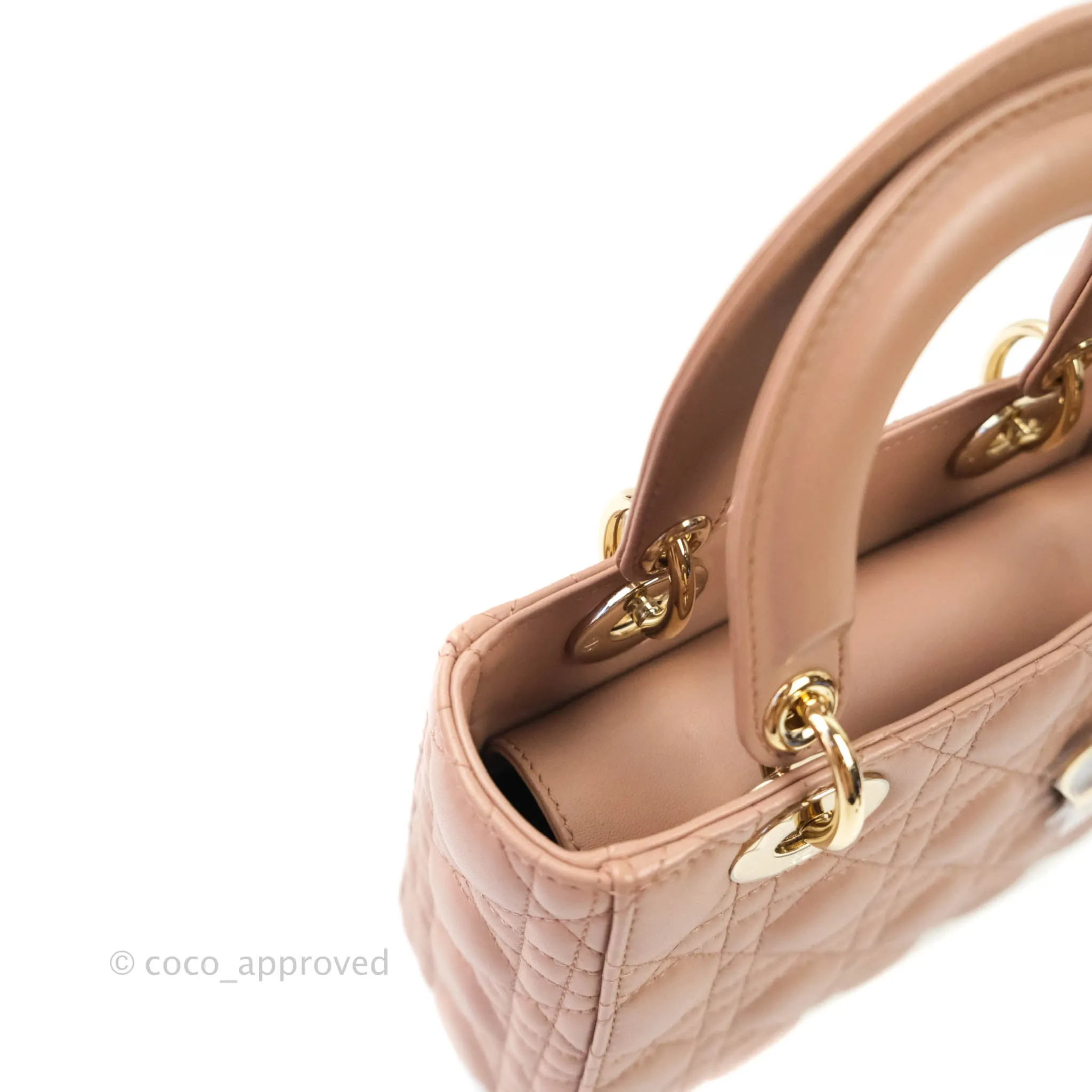 Christian Dior Lambskin My ABCDior Lady Dior Dark Beige Gold Hardware