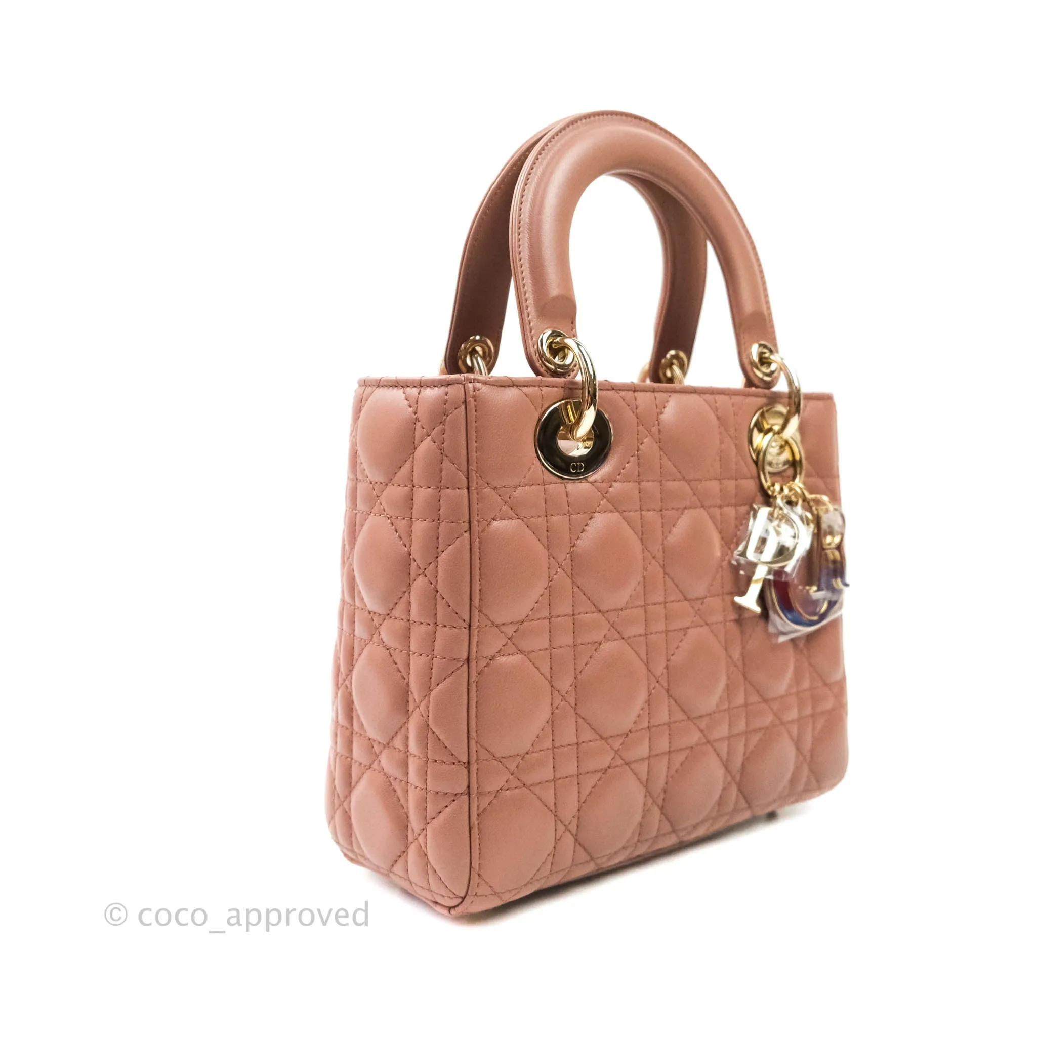 Christian Dior Lambskin My ABCDior Lady Dior Dark Beige Gold Hardware