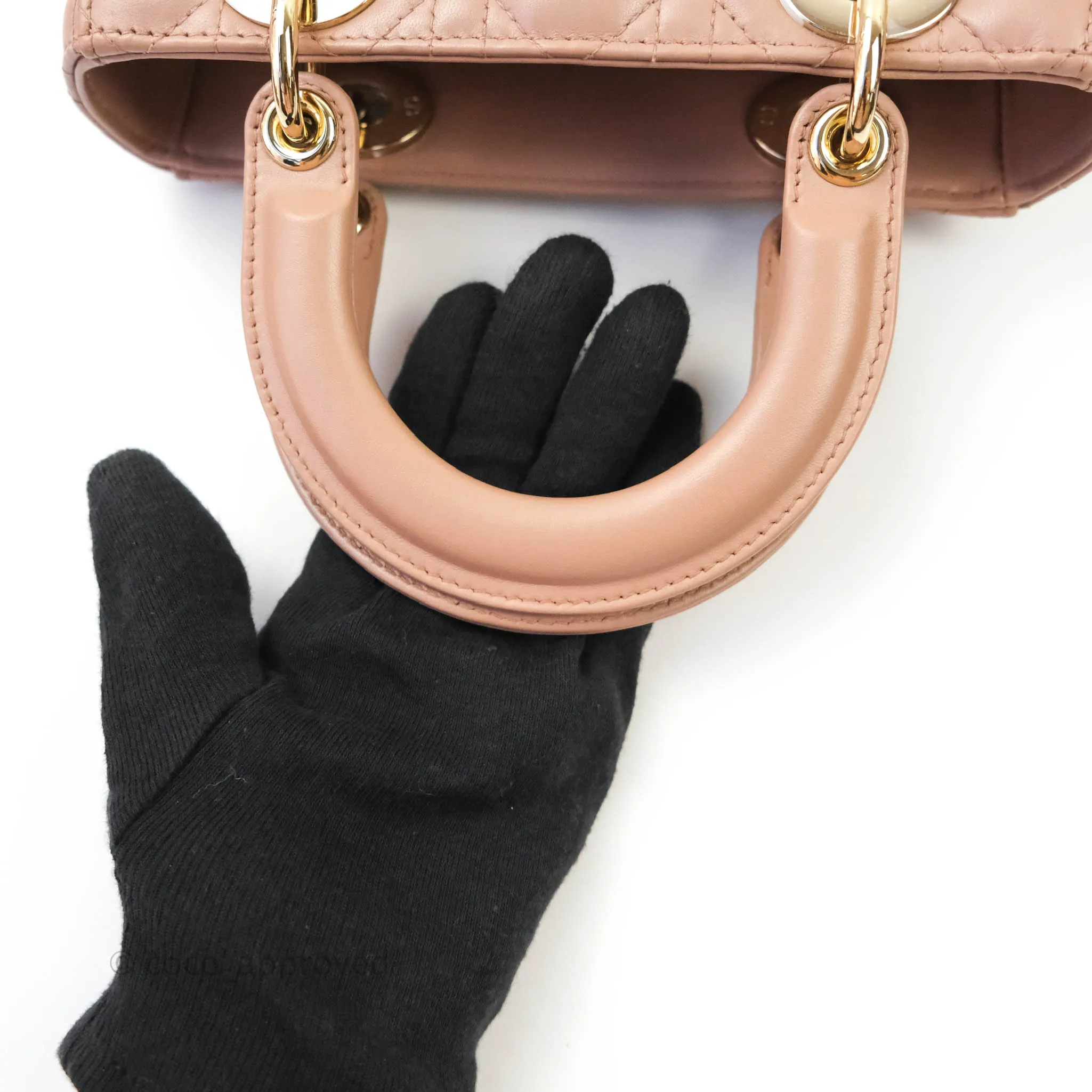Christian Dior Lambskin My ABCDior Lady Dior Dark Beige Gold Hardware