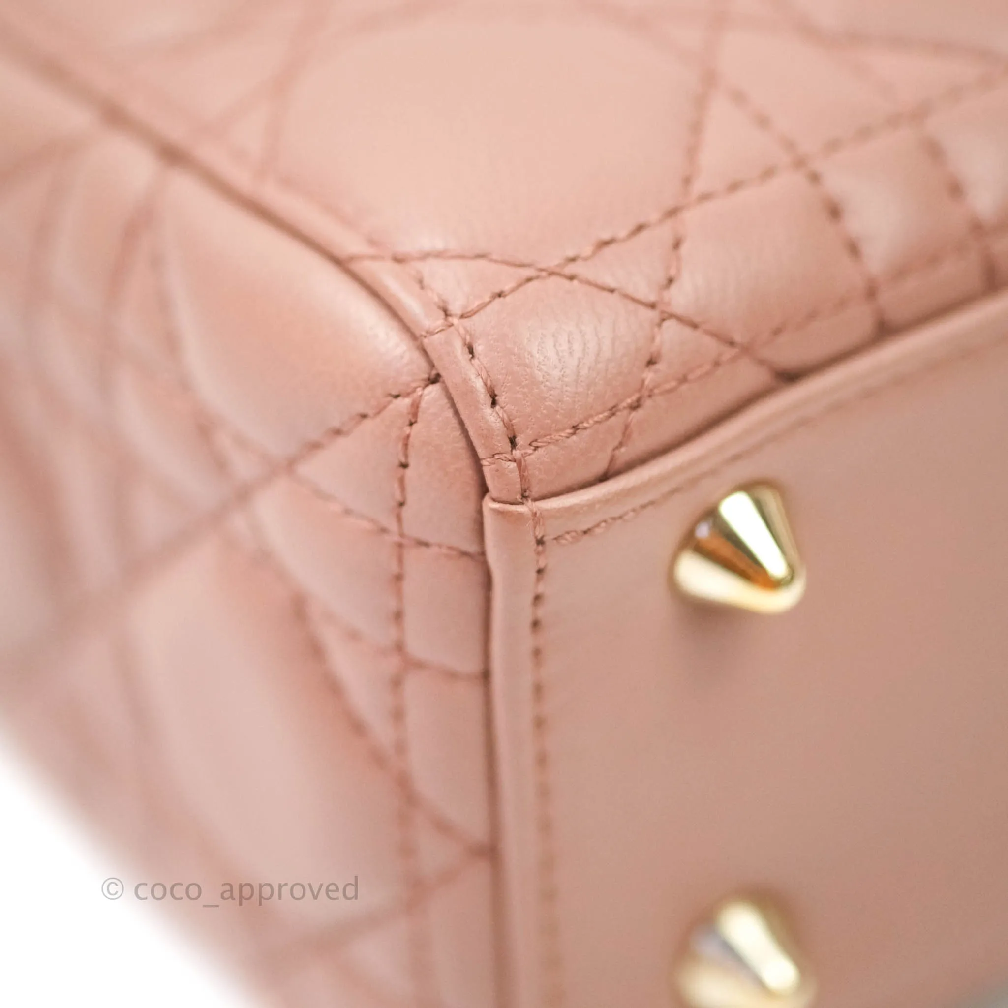 Christian Dior Lambskin My ABCDior Lady Dior Dark Beige Gold Hardware