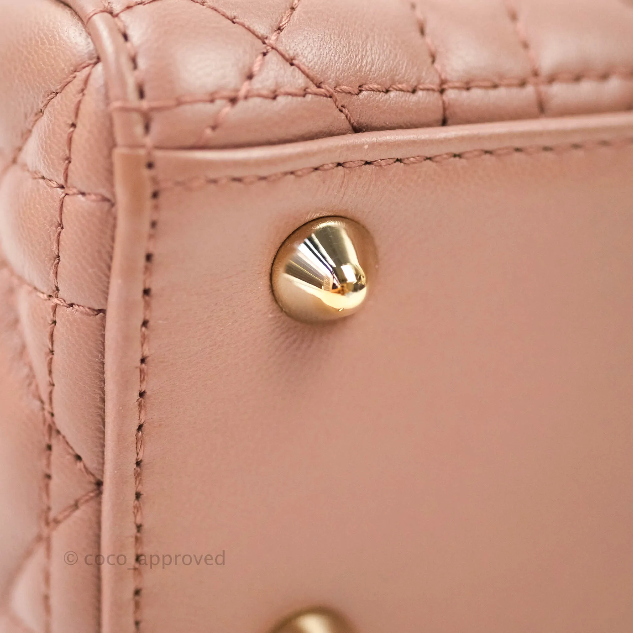 Christian Dior Lambskin My ABCDior Lady Dior Dark Beige Gold Hardware