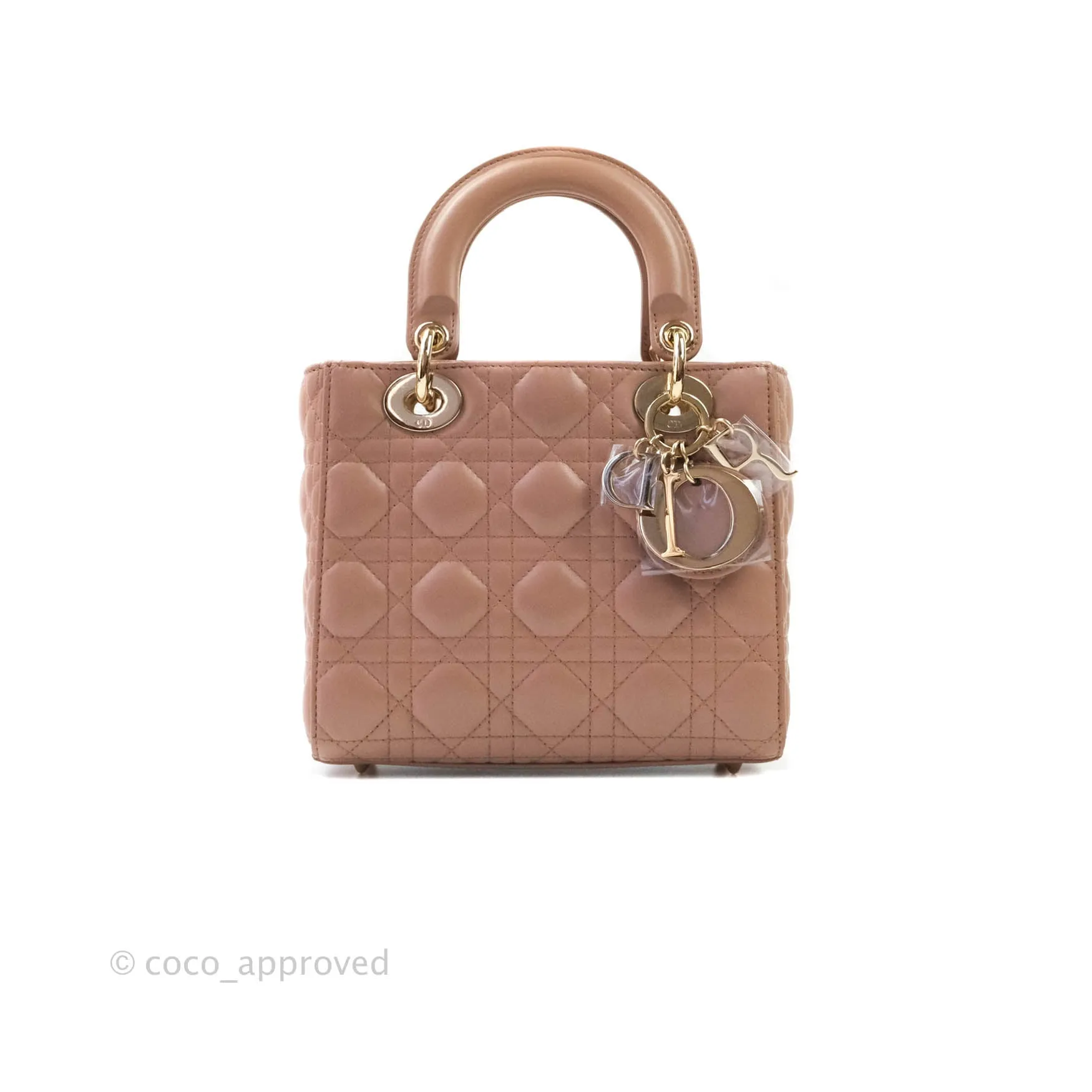 Christian Dior Lambskin My ABCDior Lady Dior Dark Beige Gold Hardware