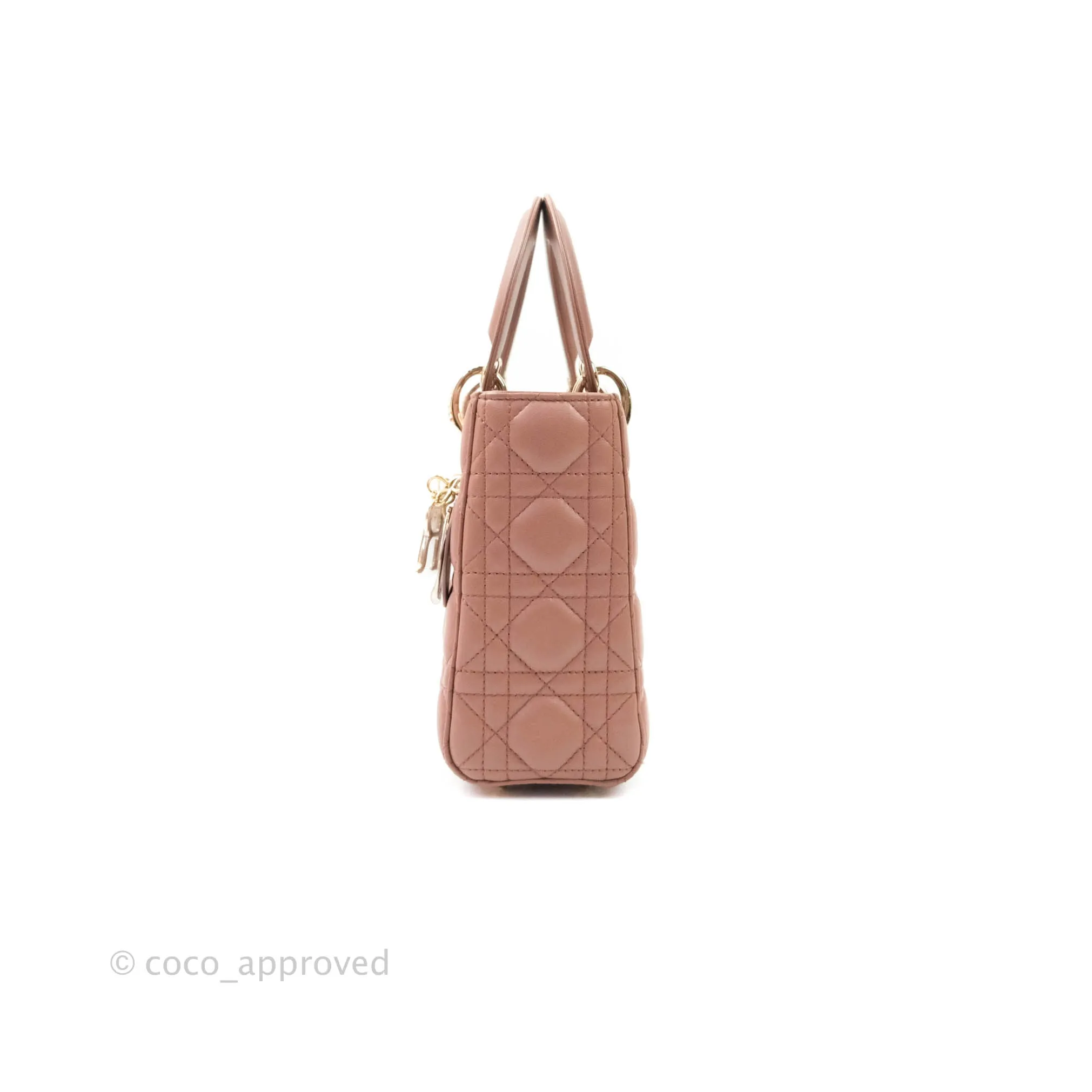 Christian Dior Lambskin My ABCDior Lady Dior Dark Beige Gold Hardware