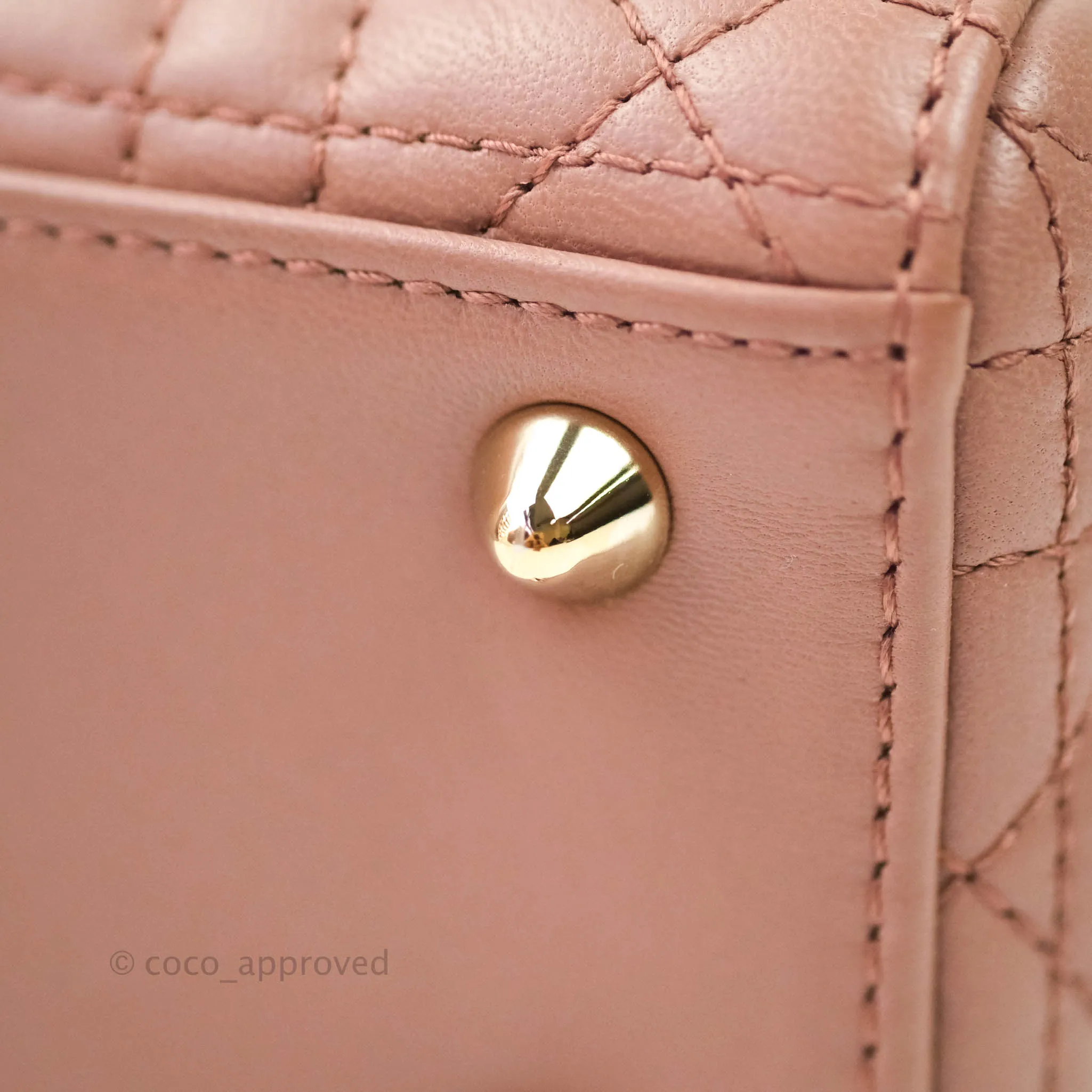 Christian Dior Lambskin My ABCDior Lady Dior Dark Beige Gold Hardware