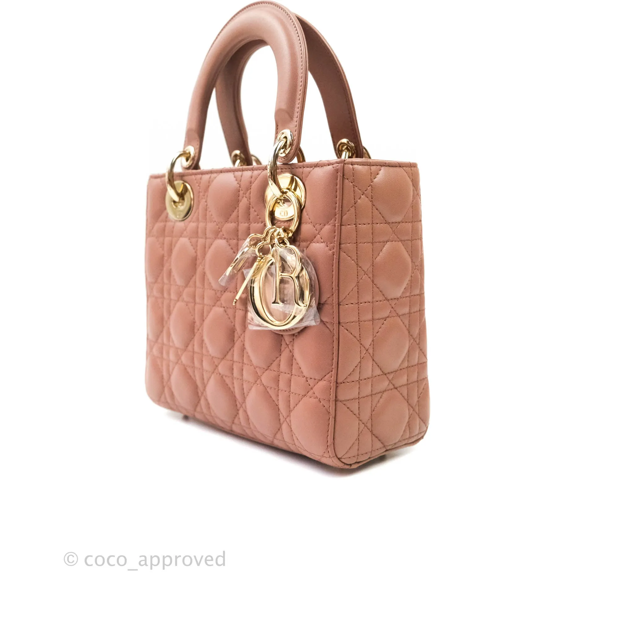 Christian Dior Lambskin My ABCDior Lady Dior Dark Beige Gold Hardware