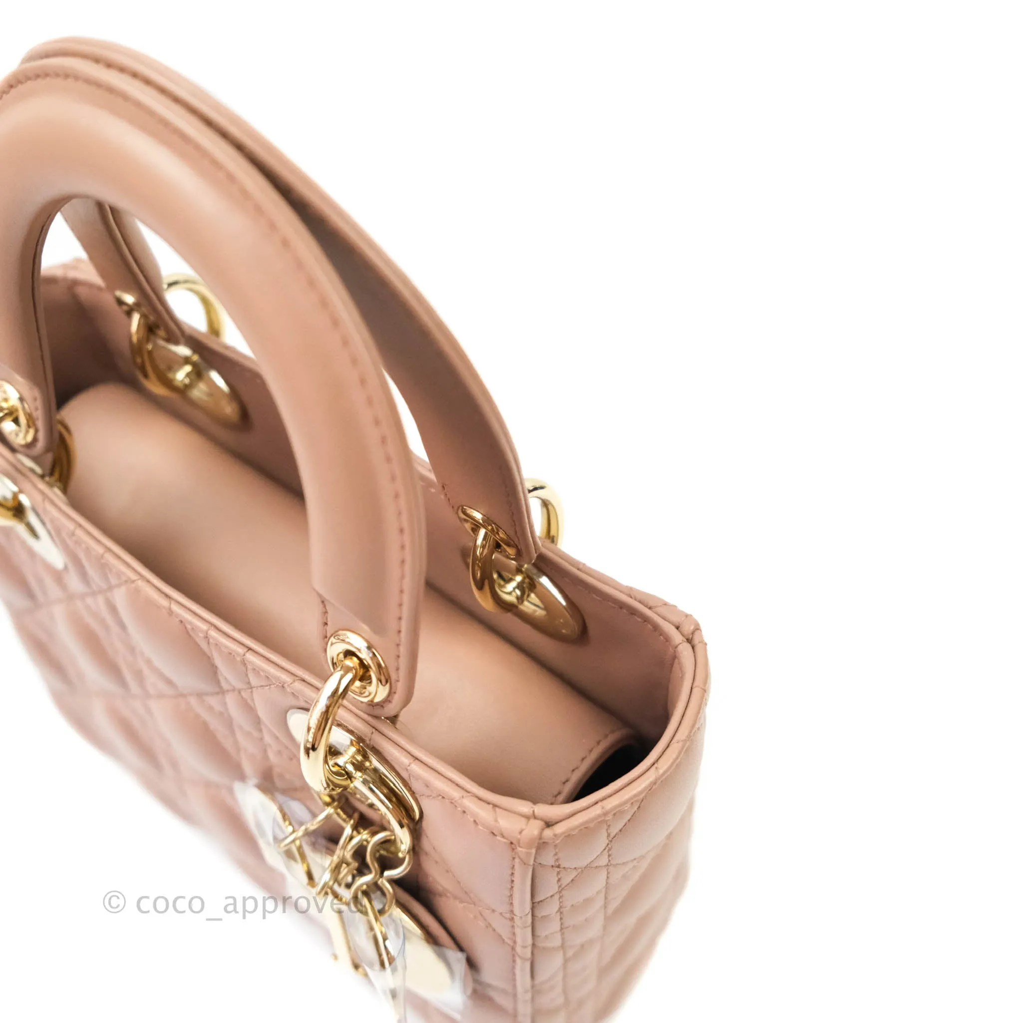 Christian Dior Lambskin My ABCDior Lady Dior Dark Beige Gold Hardware