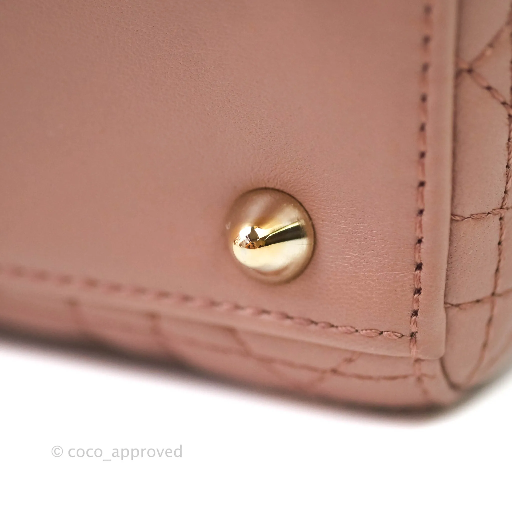 Christian Dior Lambskin My ABCDior Lady Dior Dark Beige Gold Hardware