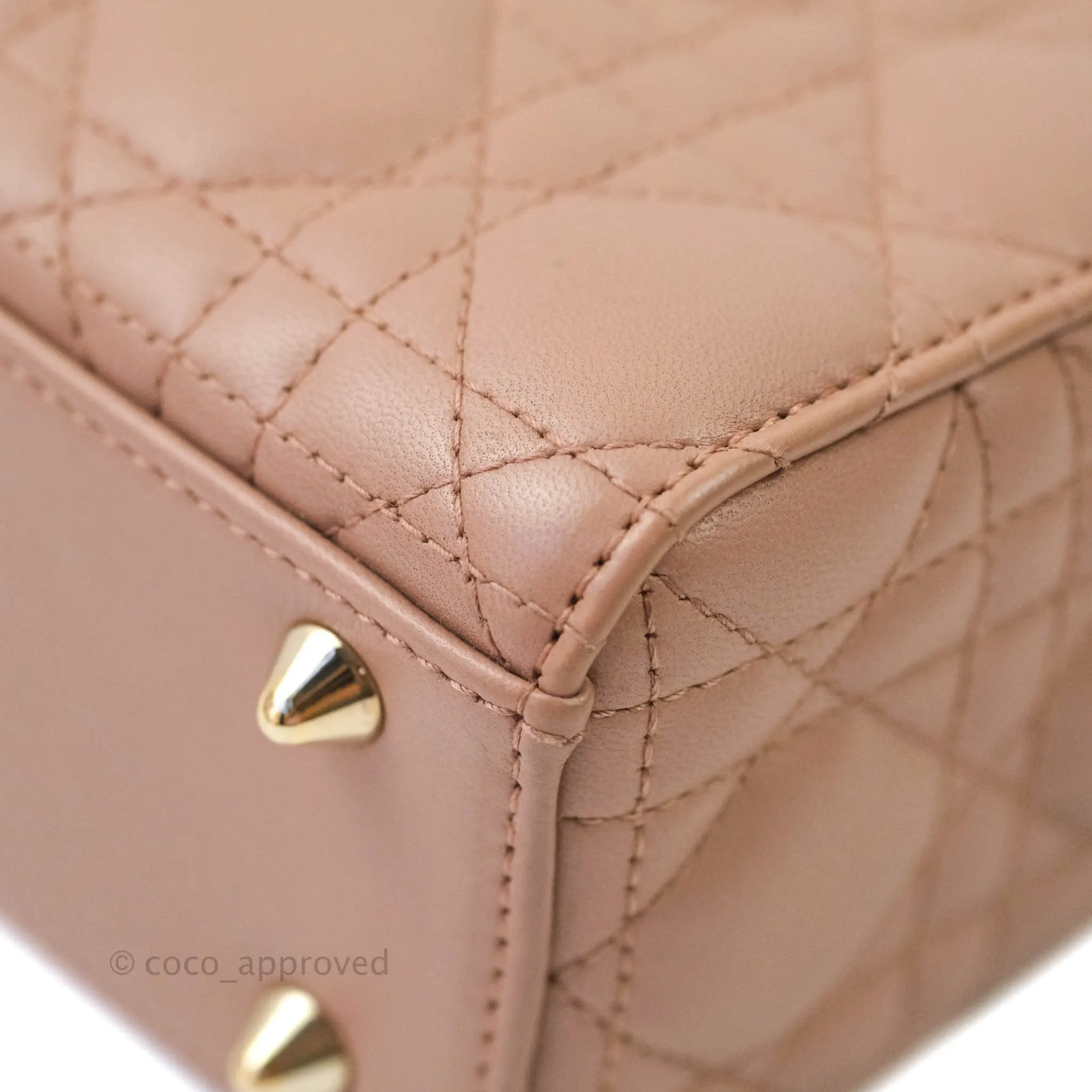 Christian Dior Lambskin My ABCDior Lady Dior Dark Beige Gold Hardware