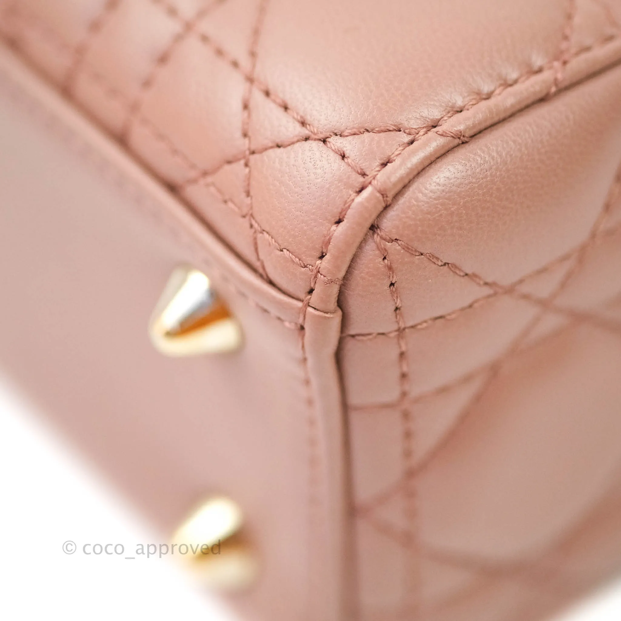 Christian Dior Lambskin My ABCDior Lady Dior Dark Beige Gold Hardware