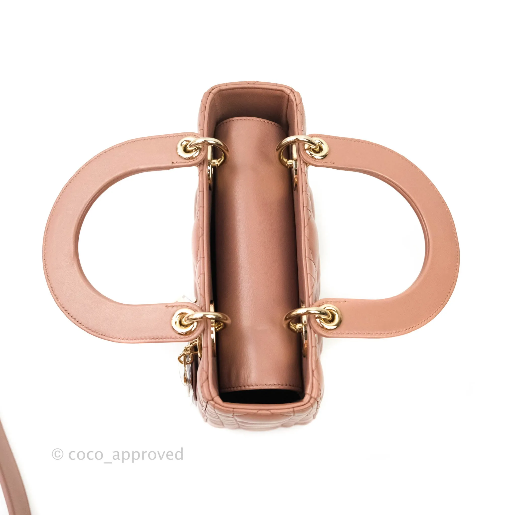 Christian Dior Lambskin My ABCDior Lady Dior Dark Beige Gold Hardware