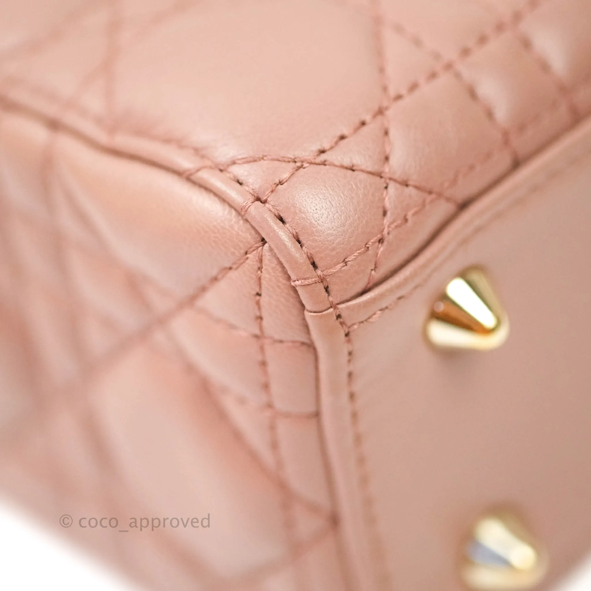 Christian Dior Lambskin My ABCDior Lady Dior Dark Beige Gold Hardware