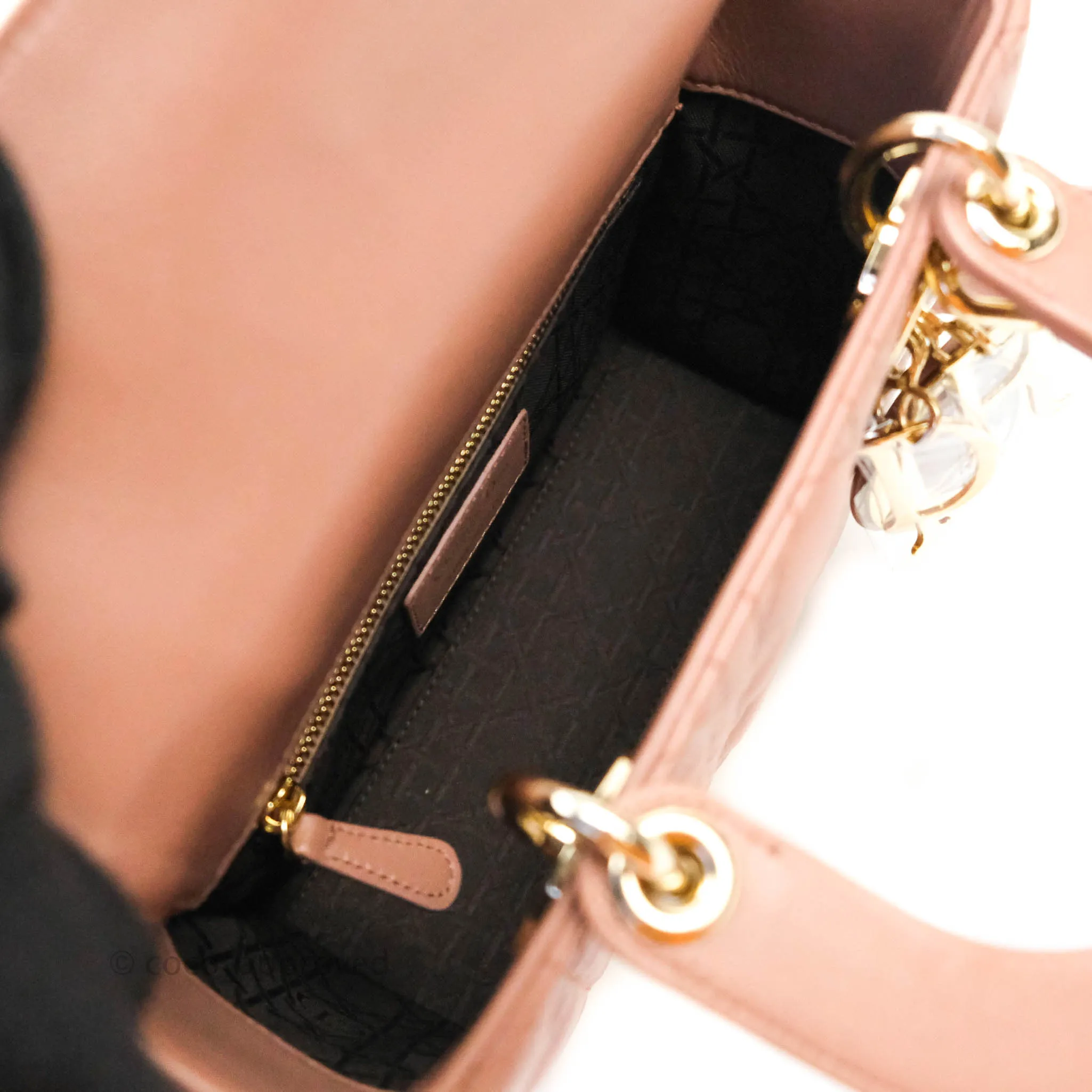 Christian Dior Lambskin My ABCDior Lady Dior Dark Beige Gold Hardware