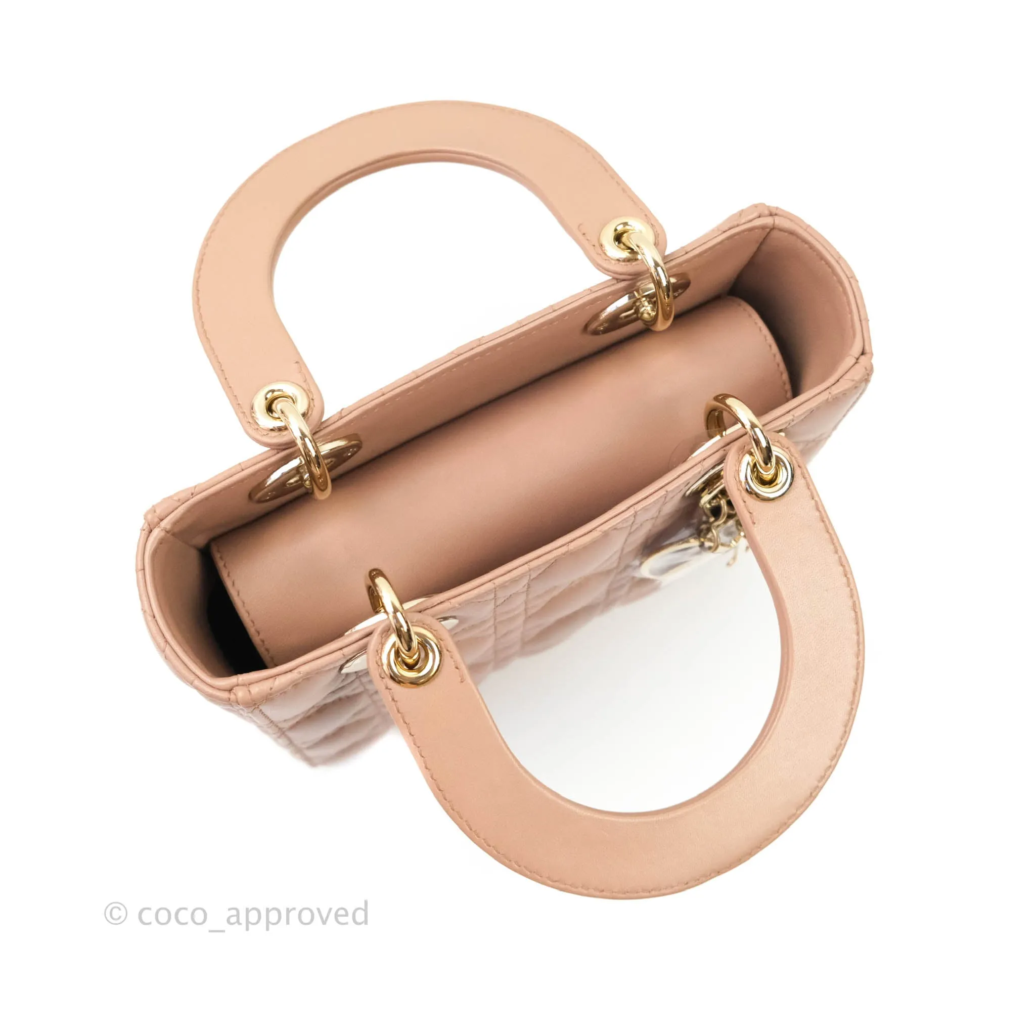 Christian Dior Lambskin My ABCDior Lady Dior Dark Beige Gold Hardware