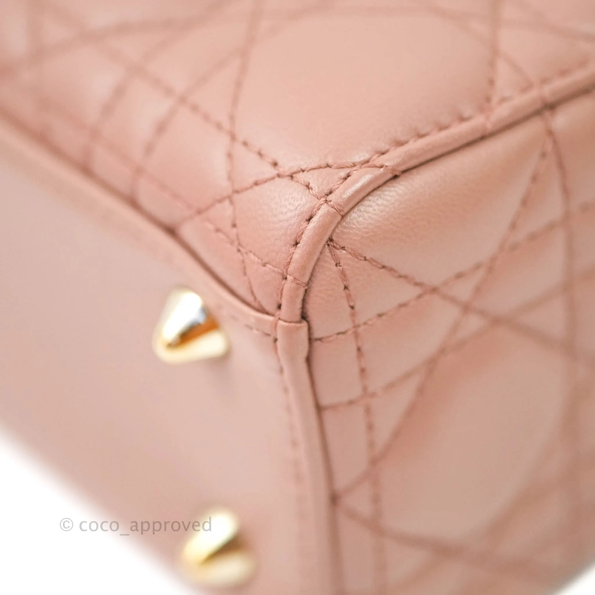 Christian Dior Lambskin My ABCDior Lady Dior Dark Beige Gold Hardware