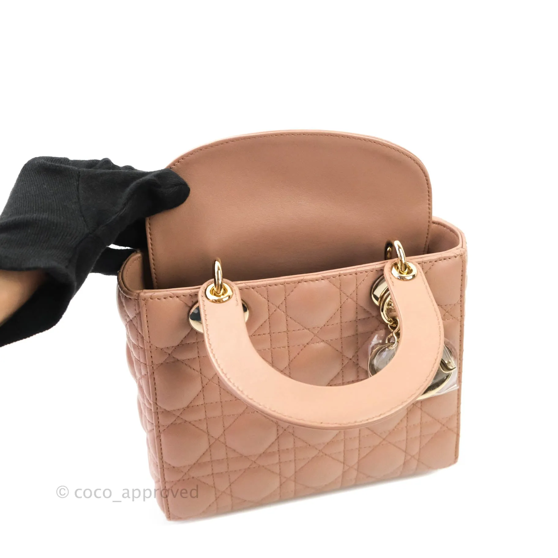 Christian Dior Lambskin My ABCDior Lady Dior Dark Beige Gold Hardware