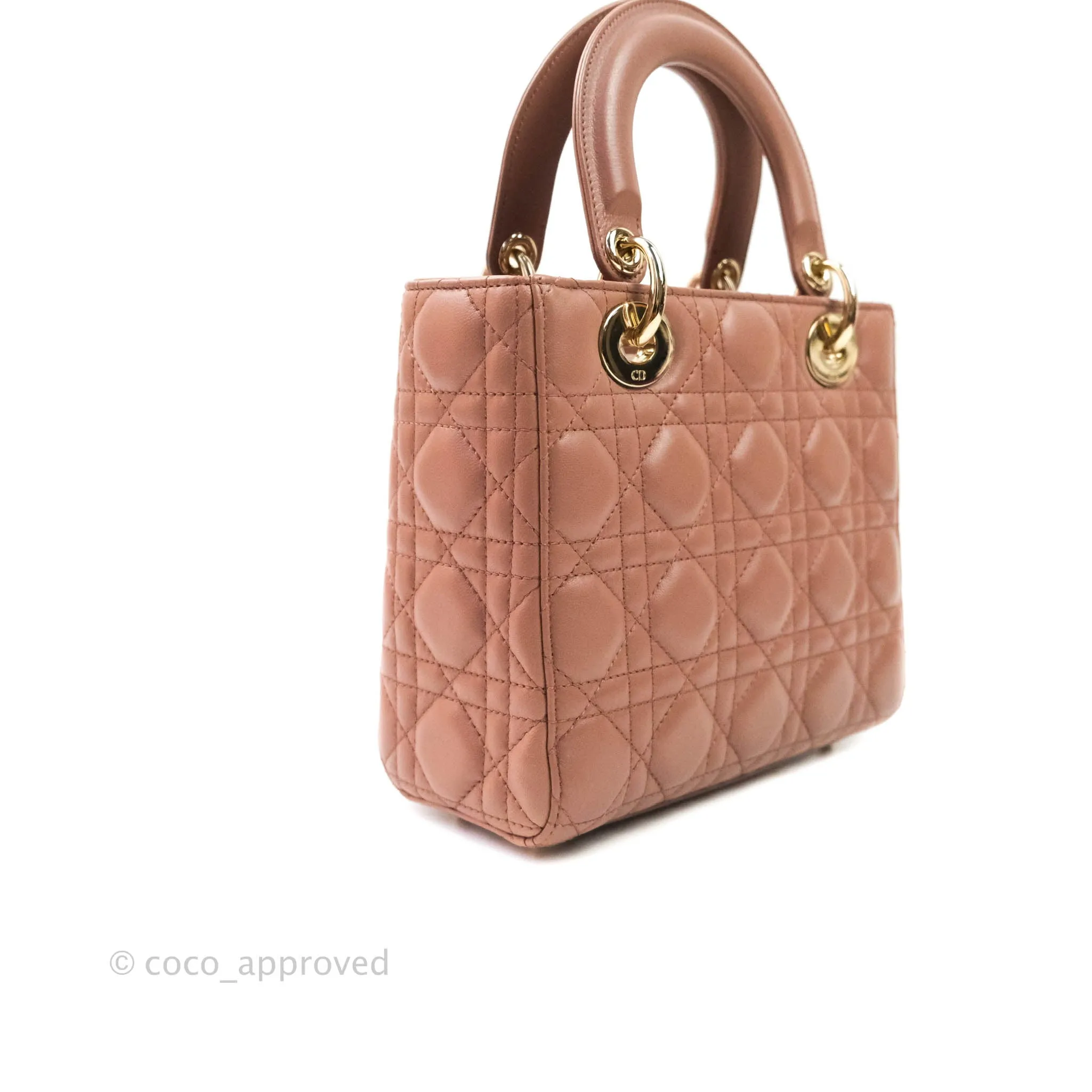 Christian Dior Lambskin My ABCDior Lady Dior Dark Beige Gold Hardware