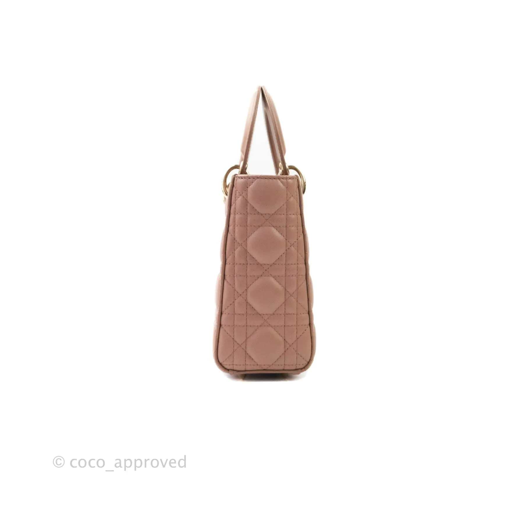 Christian Dior Lambskin My ABCDior Lady Dior Dark Beige Gold Hardware