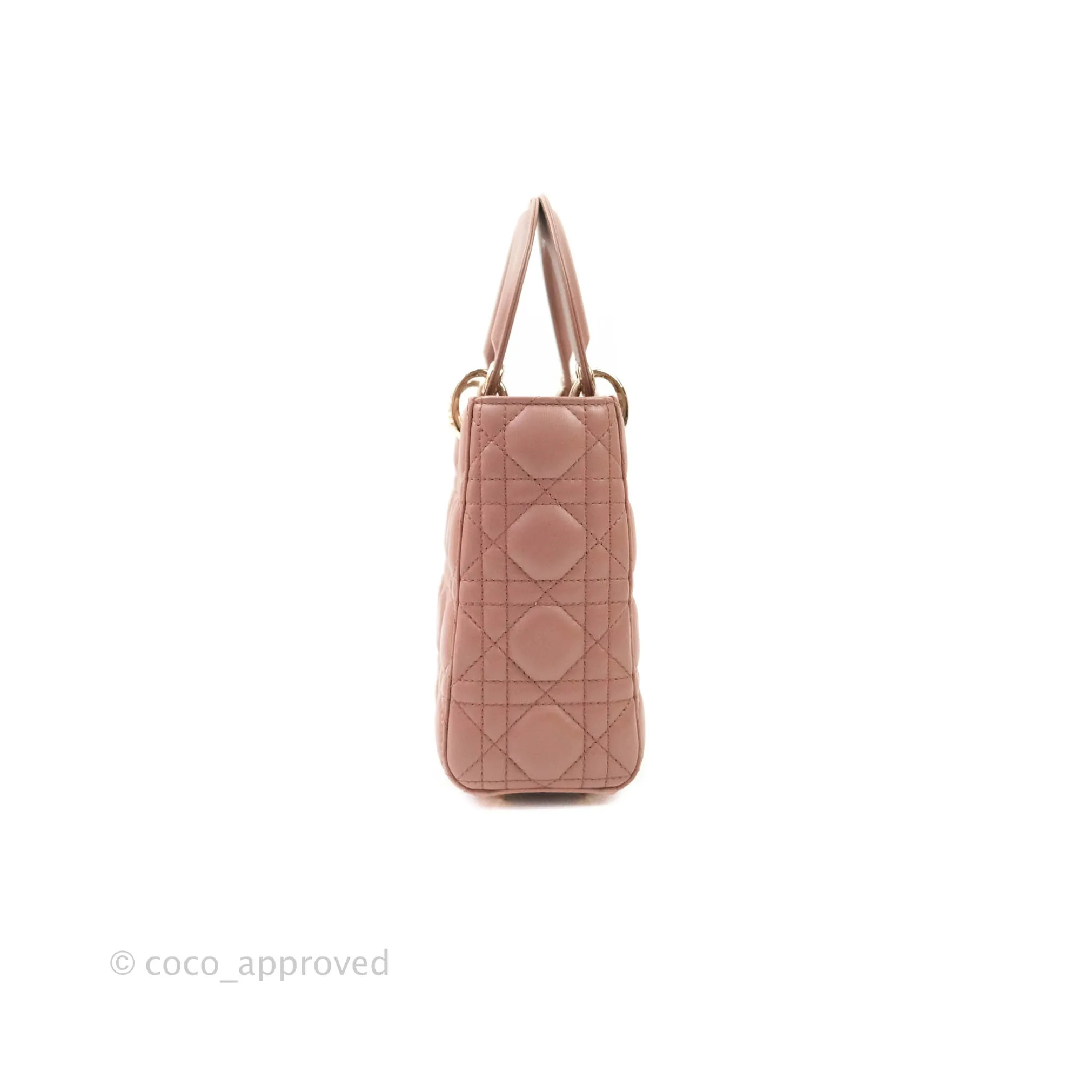 Christian Dior Lambskin My ABCDior Lady Dior Dark Beige Gold Hardware