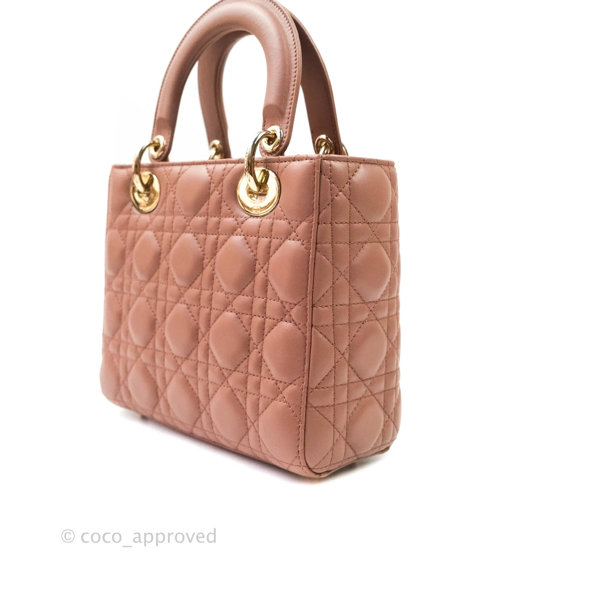 Christian Dior Lambskin My ABCDior Lady Dior Dark Beige Gold Hardware