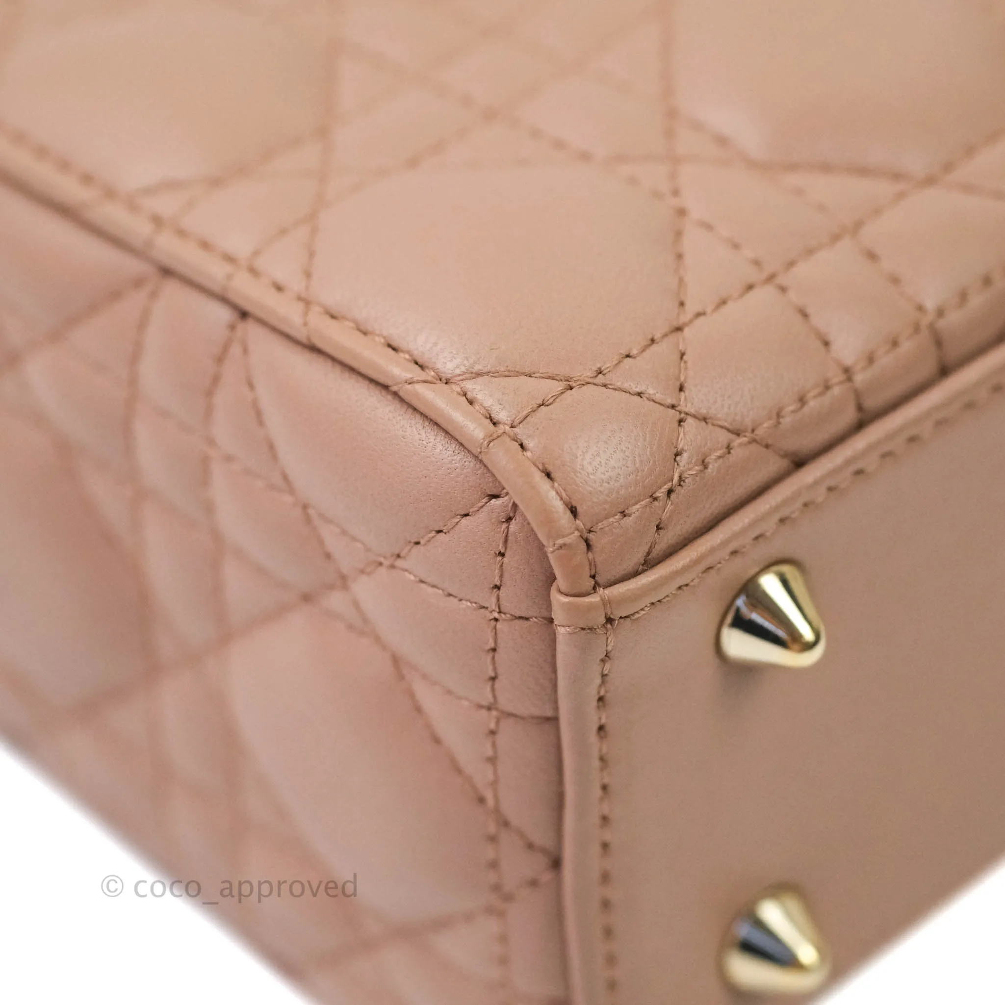 Christian Dior Lambskin My ABCDior Lady Dior Dark Beige Gold Hardware