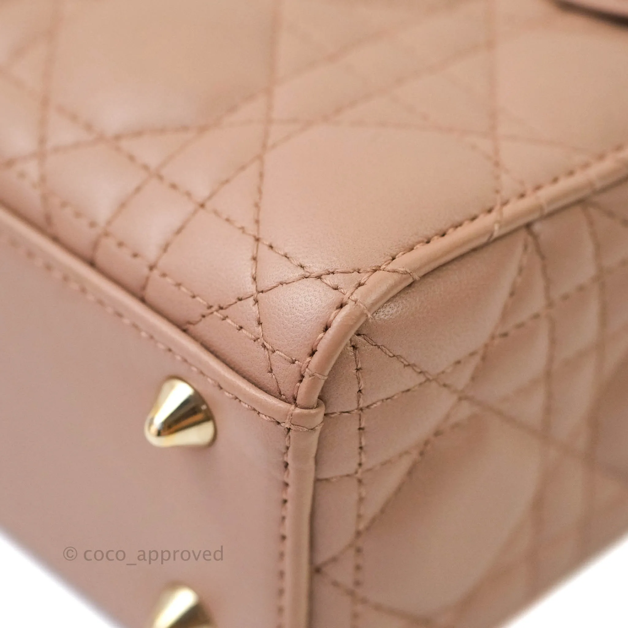 Christian Dior Lambskin My ABCDior Lady Dior Dark Beige Gold Hardware