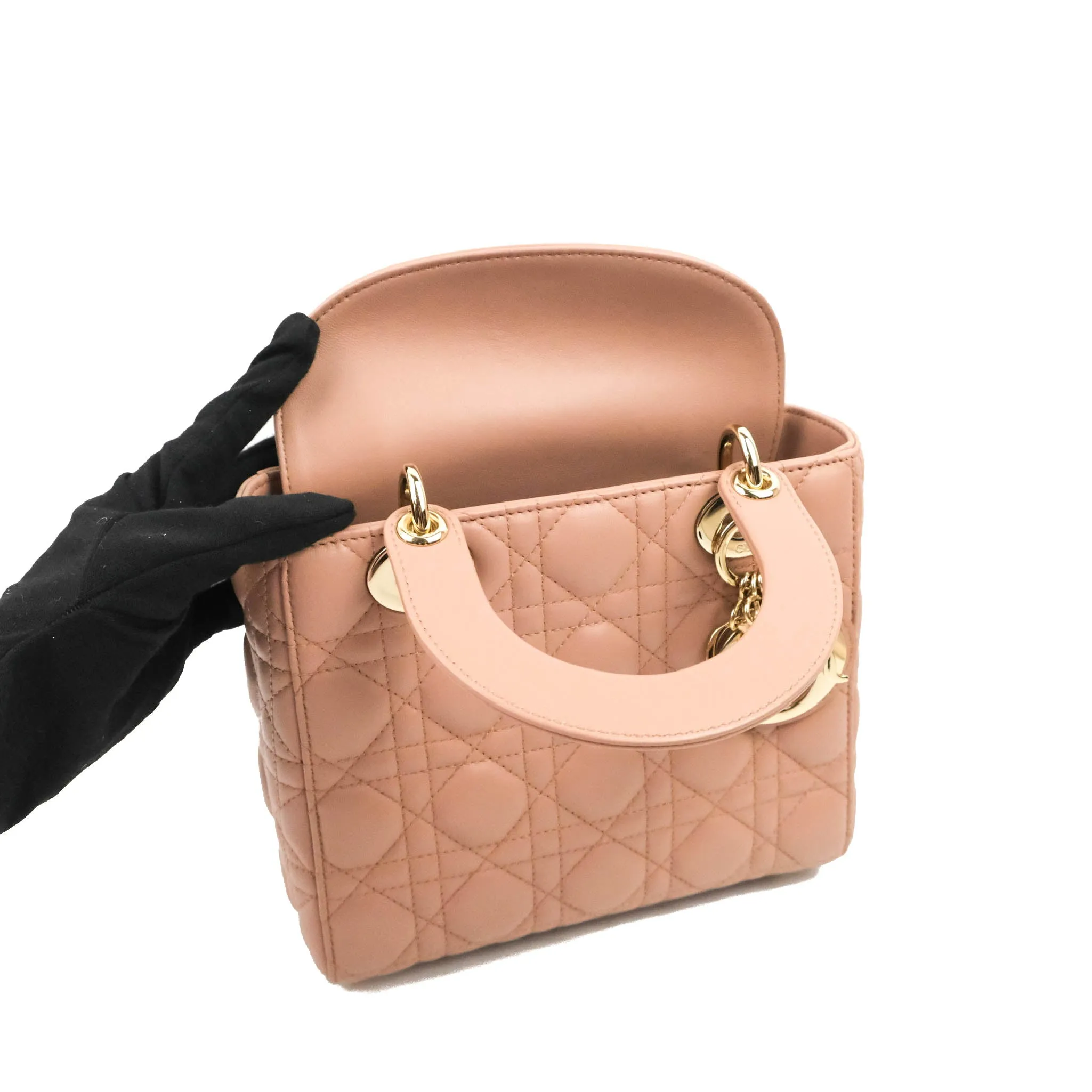 Christian Dior Lambskin My ABCDior Lady Dior Fard Gold Hardware