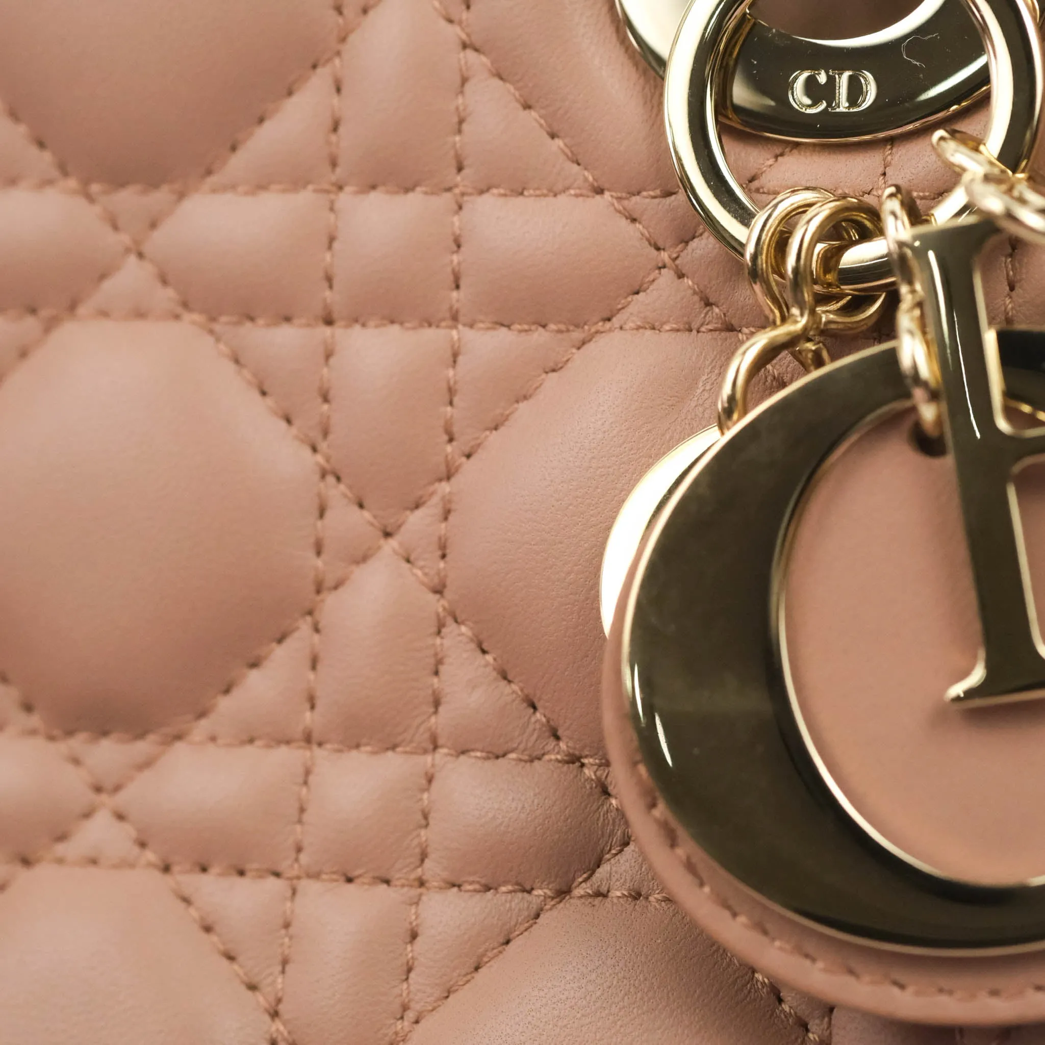 Christian Dior Lambskin My ABCDior Lady Dior Fard Gold Hardware