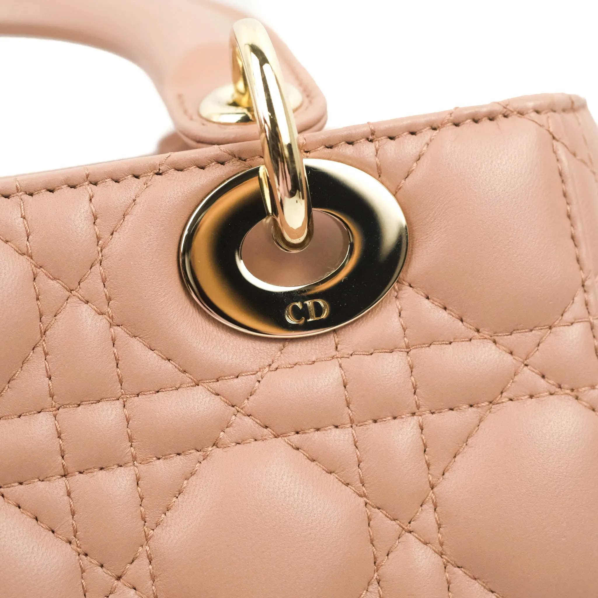 Christian Dior Lambskin My ABCDior Lady Dior Fard Gold Hardware