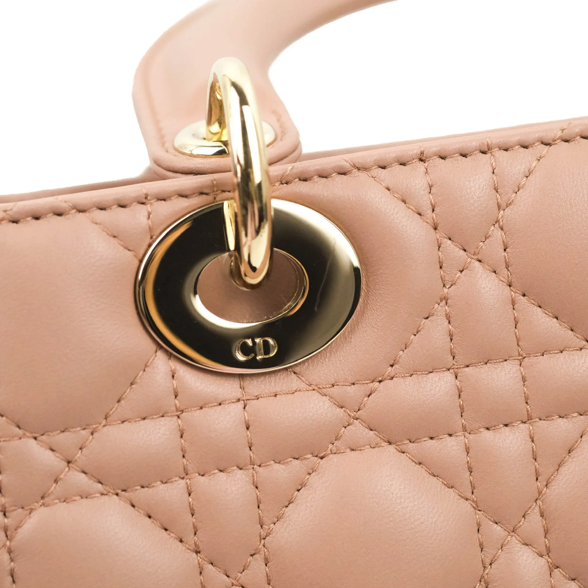 Christian Dior Lambskin My ABCDior Lady Dior Fard Gold Hardware