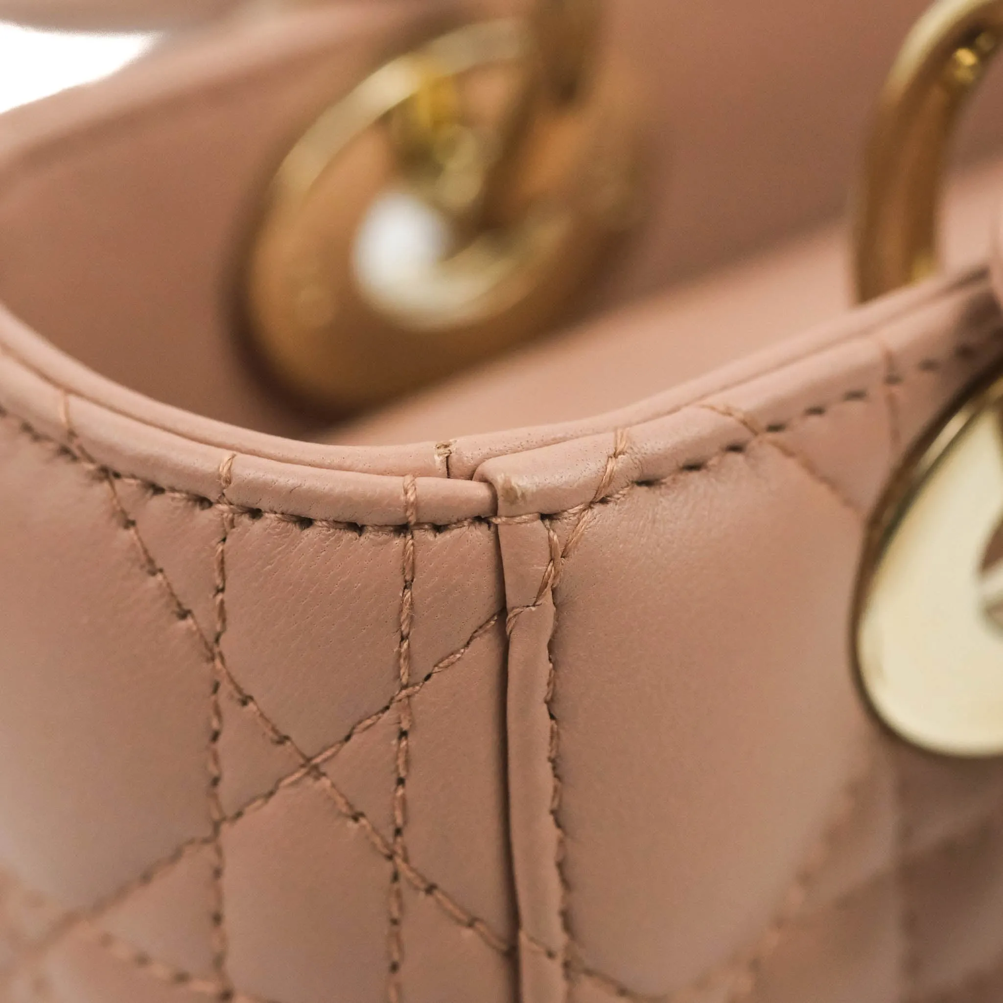 Christian Dior Lambskin My ABCDior Lady Dior Fard Gold Hardware