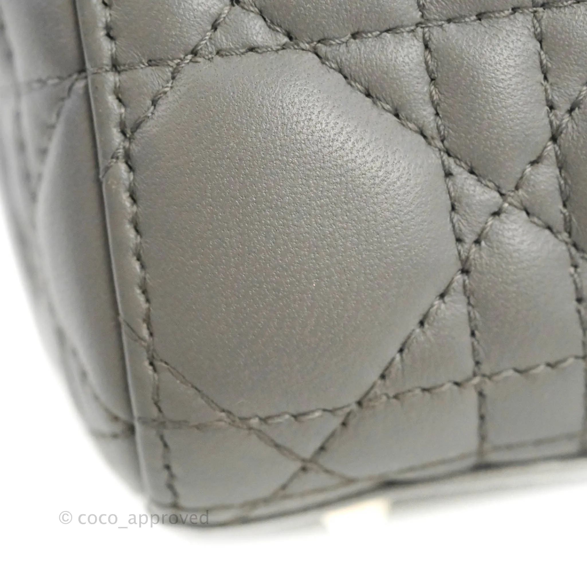 Christian Dior Lambskin My ABCDior Lady Dior Grey Gold Hardware