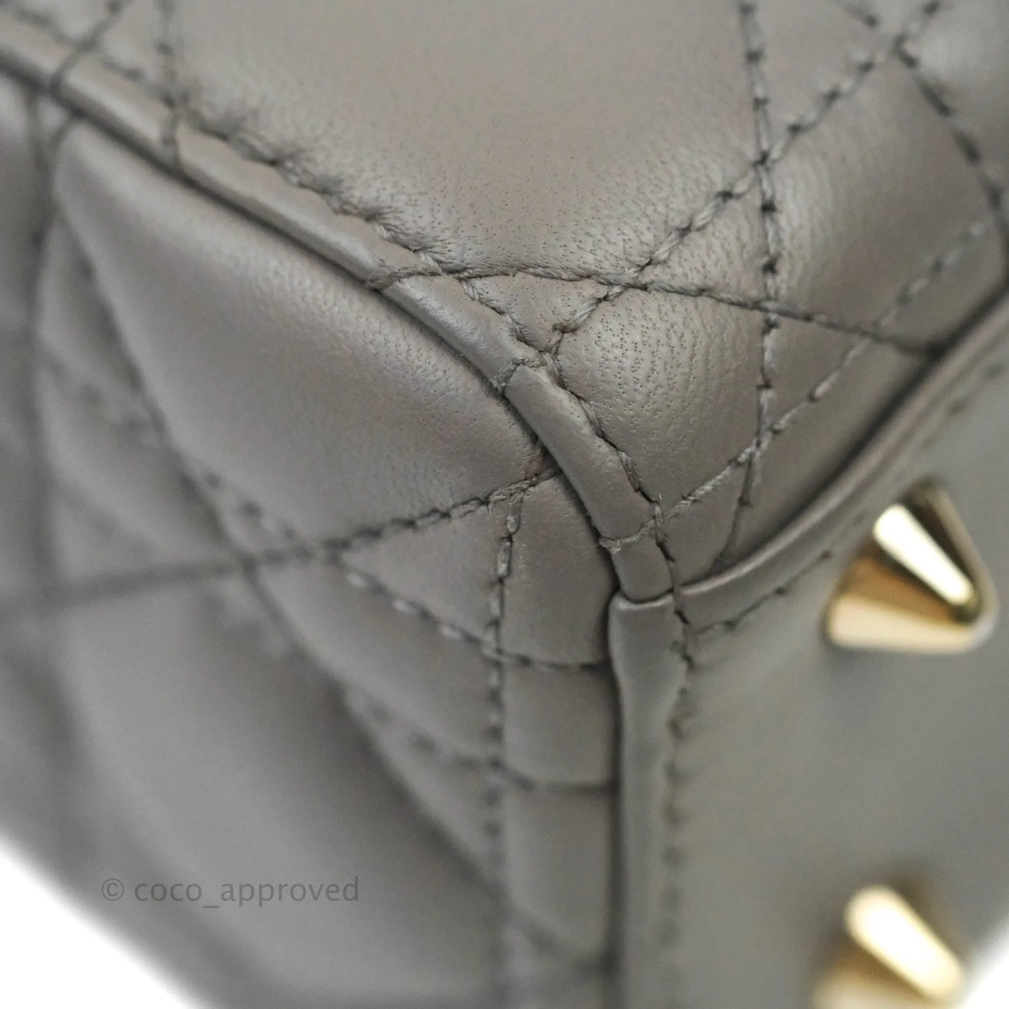 Christian Dior Lambskin My ABCDior Lady Dior Grey Gold Hardware