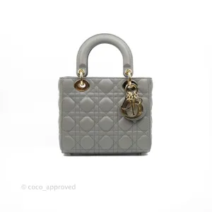 Christian Dior Lambskin My ABCDior Lady Dior Grey Gold Hardware