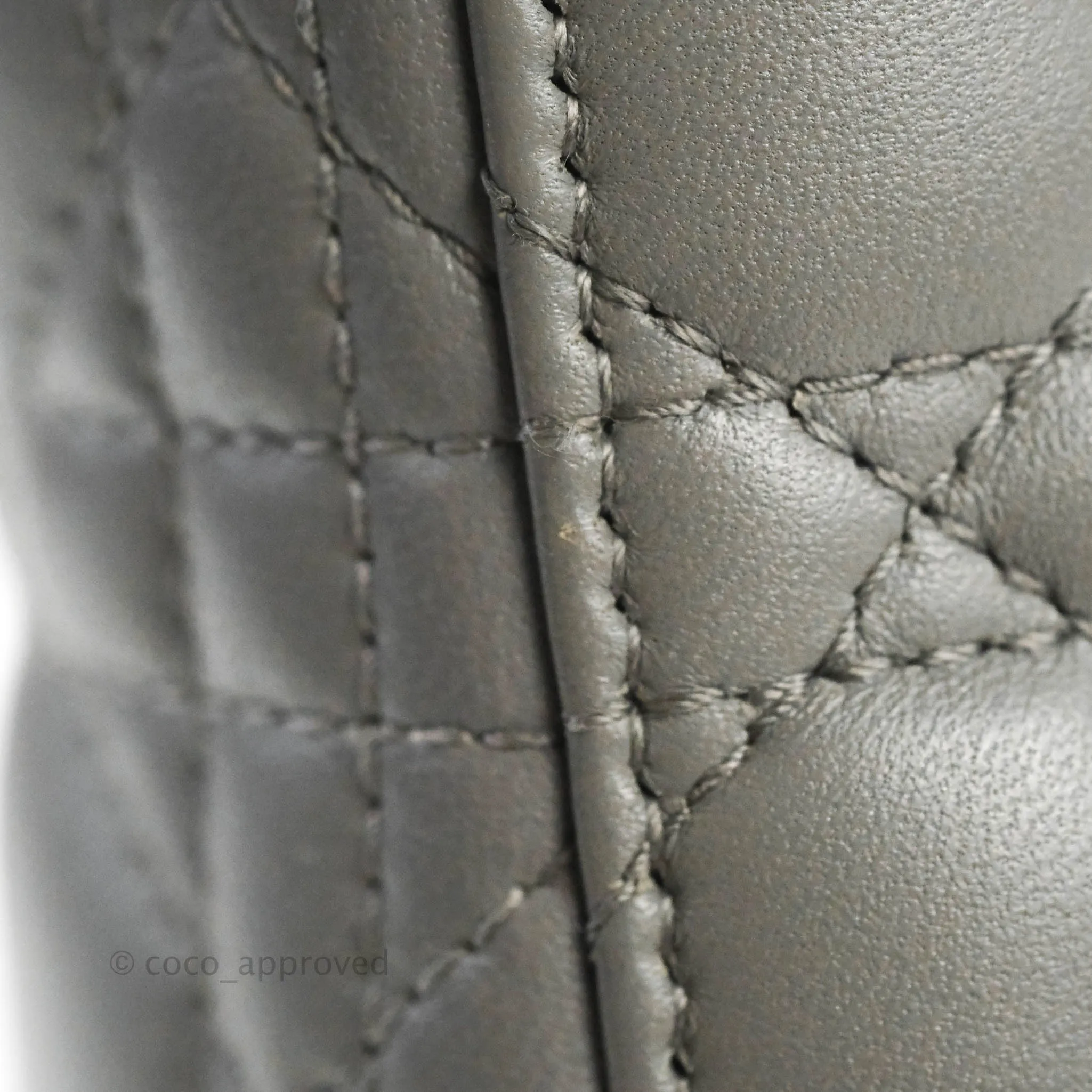 Christian Dior Lambskin My ABCDior Lady Dior Grey Gold Hardware
