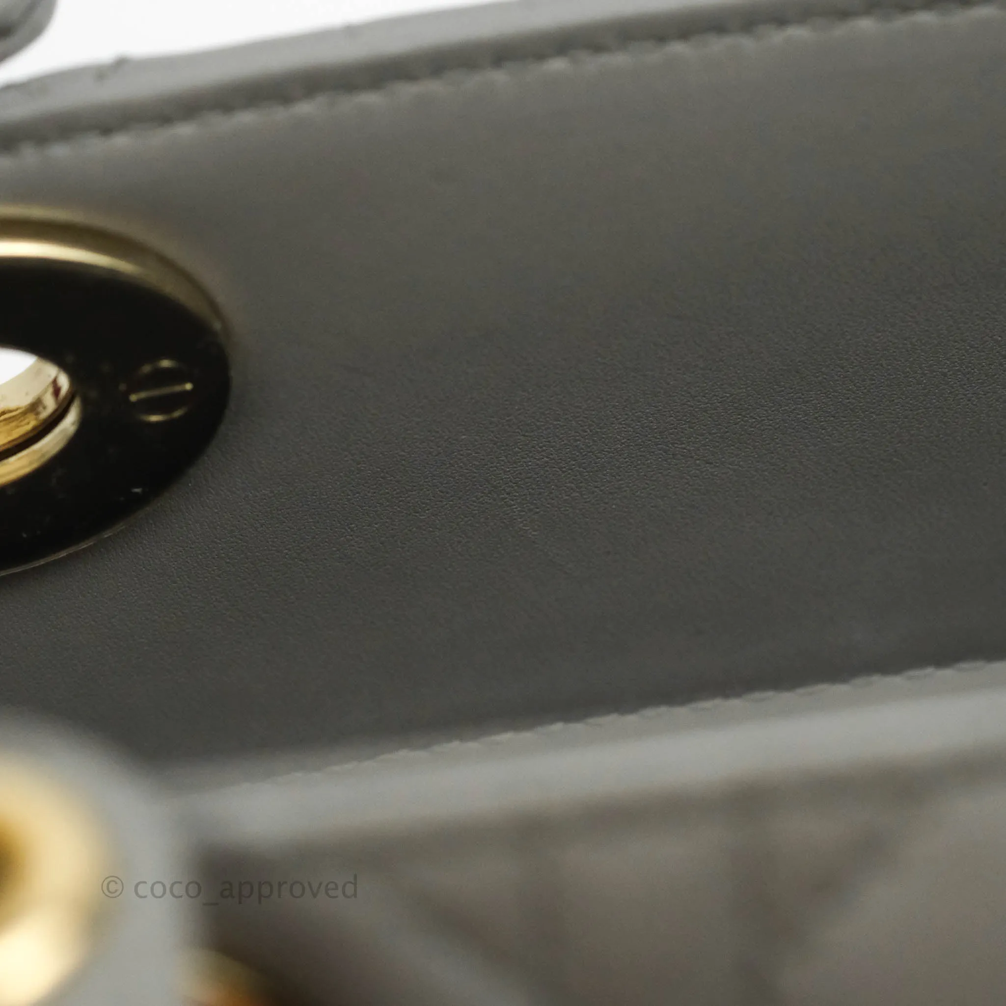 Christian Dior Lambskin My ABCDior Lady Dior Grey Gold Hardware
