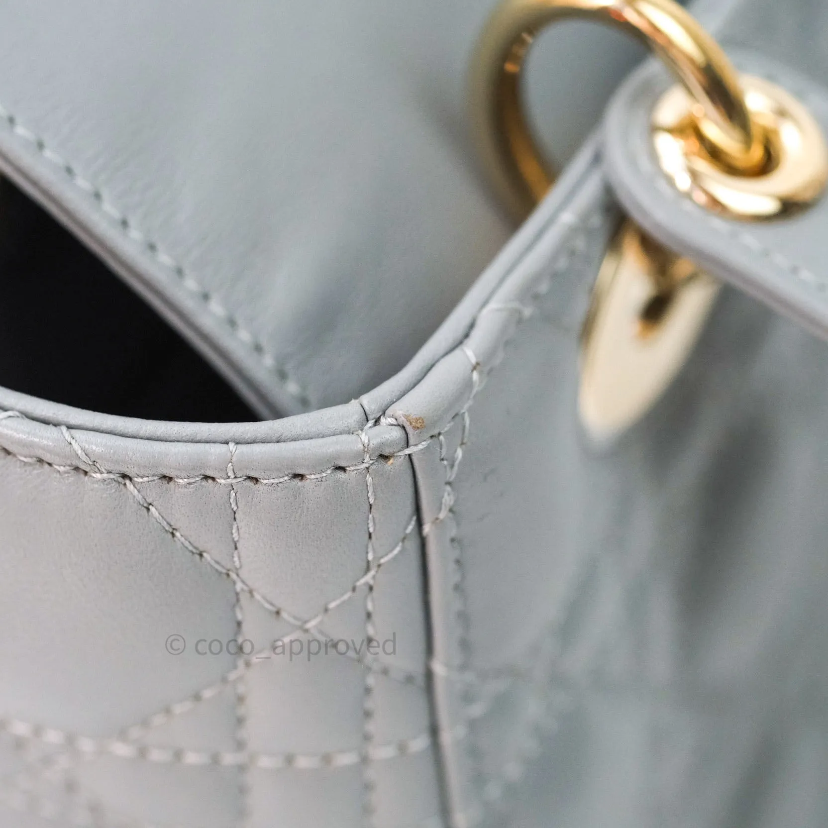 Christian Dior Lambskin My ABCDior Lady Dior Grey Gold Hardware