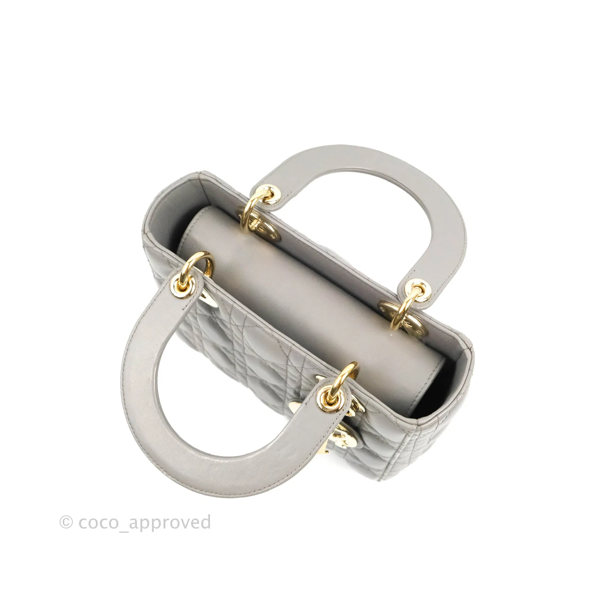 Christian Dior Lambskin My ABCDior Lady Dior Grey Gold Hardware