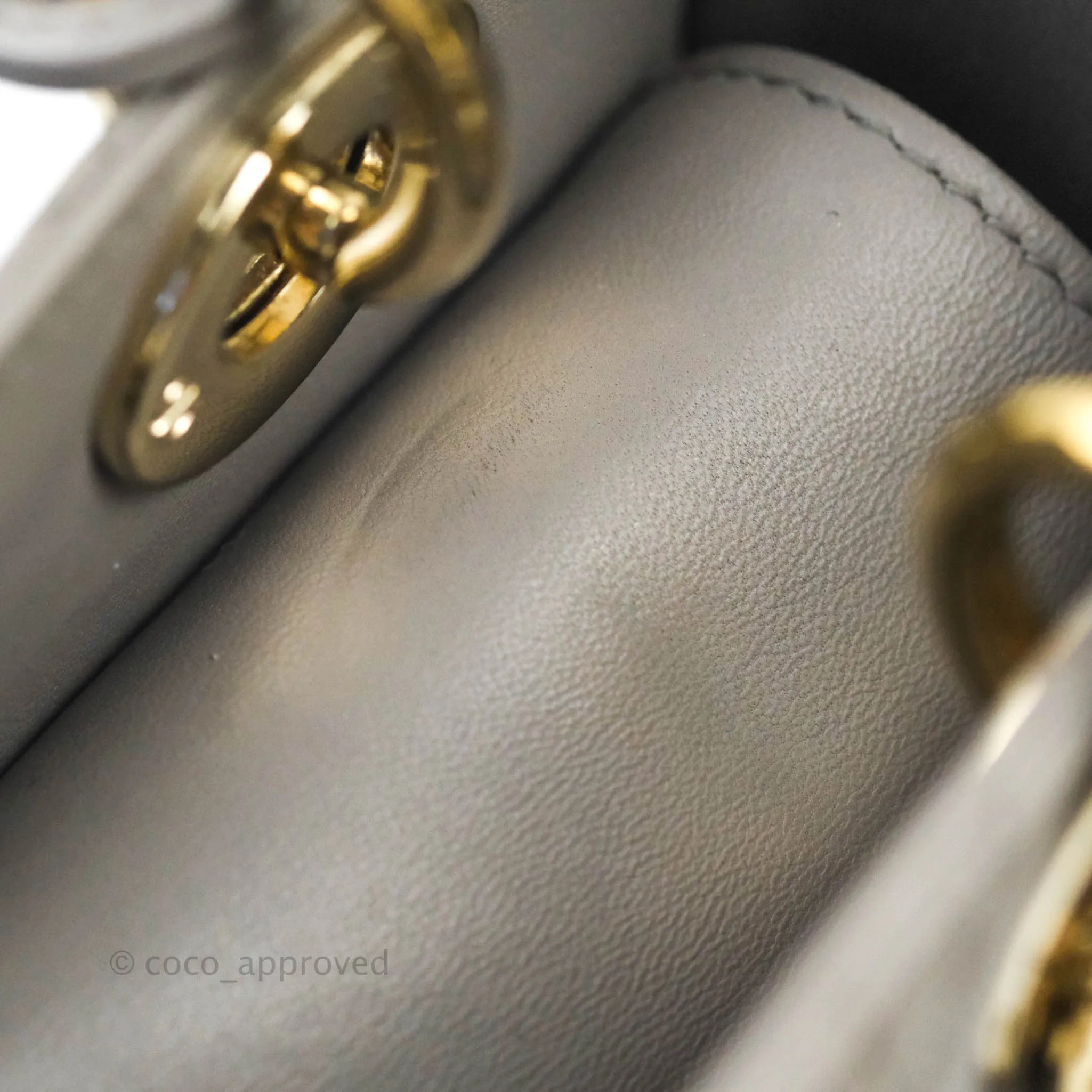 Christian Dior Lambskin My ABCDior Lady Dior Grey Gold Hardware