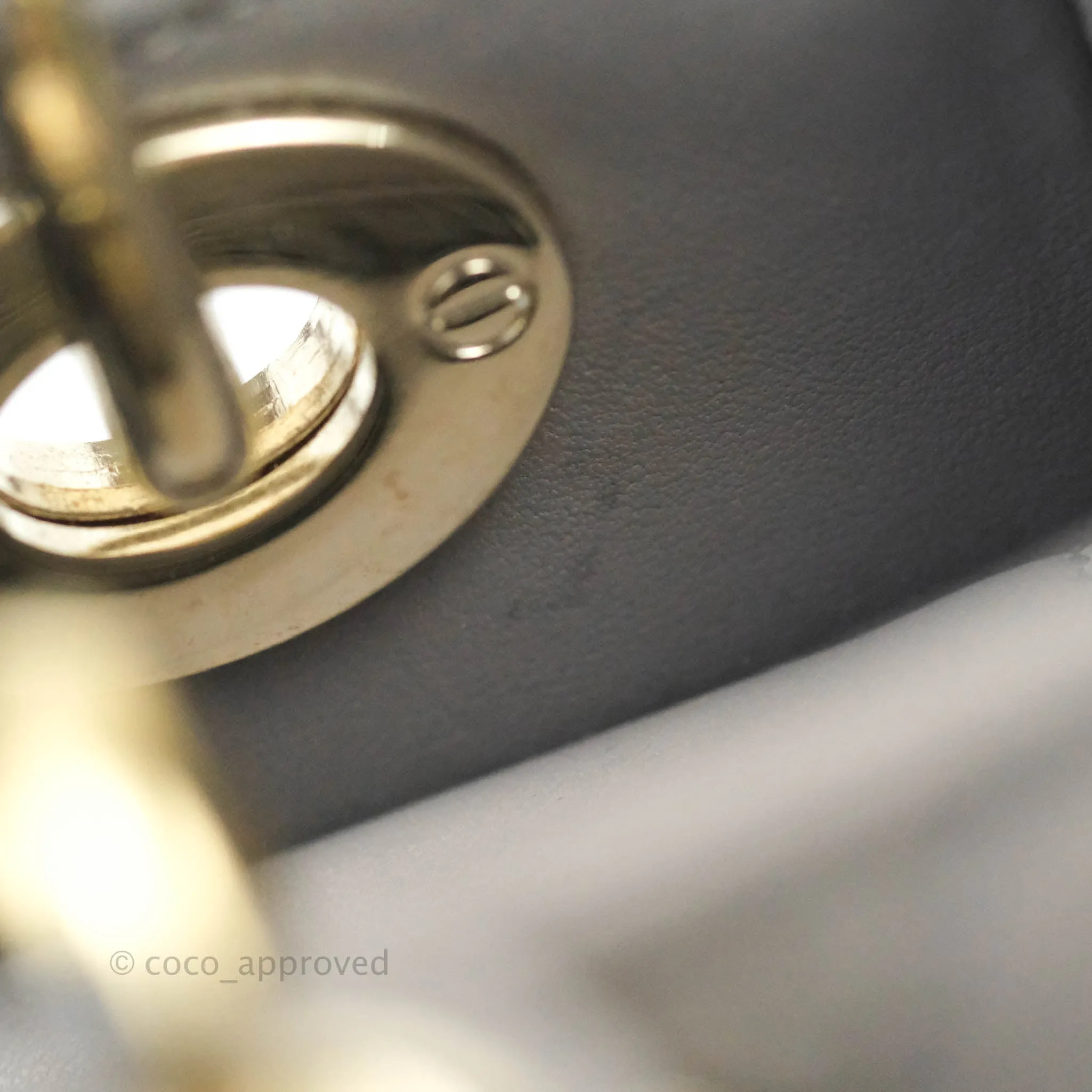Christian Dior Lambskin My ABCDior Lady Dior Grey Gold Hardware