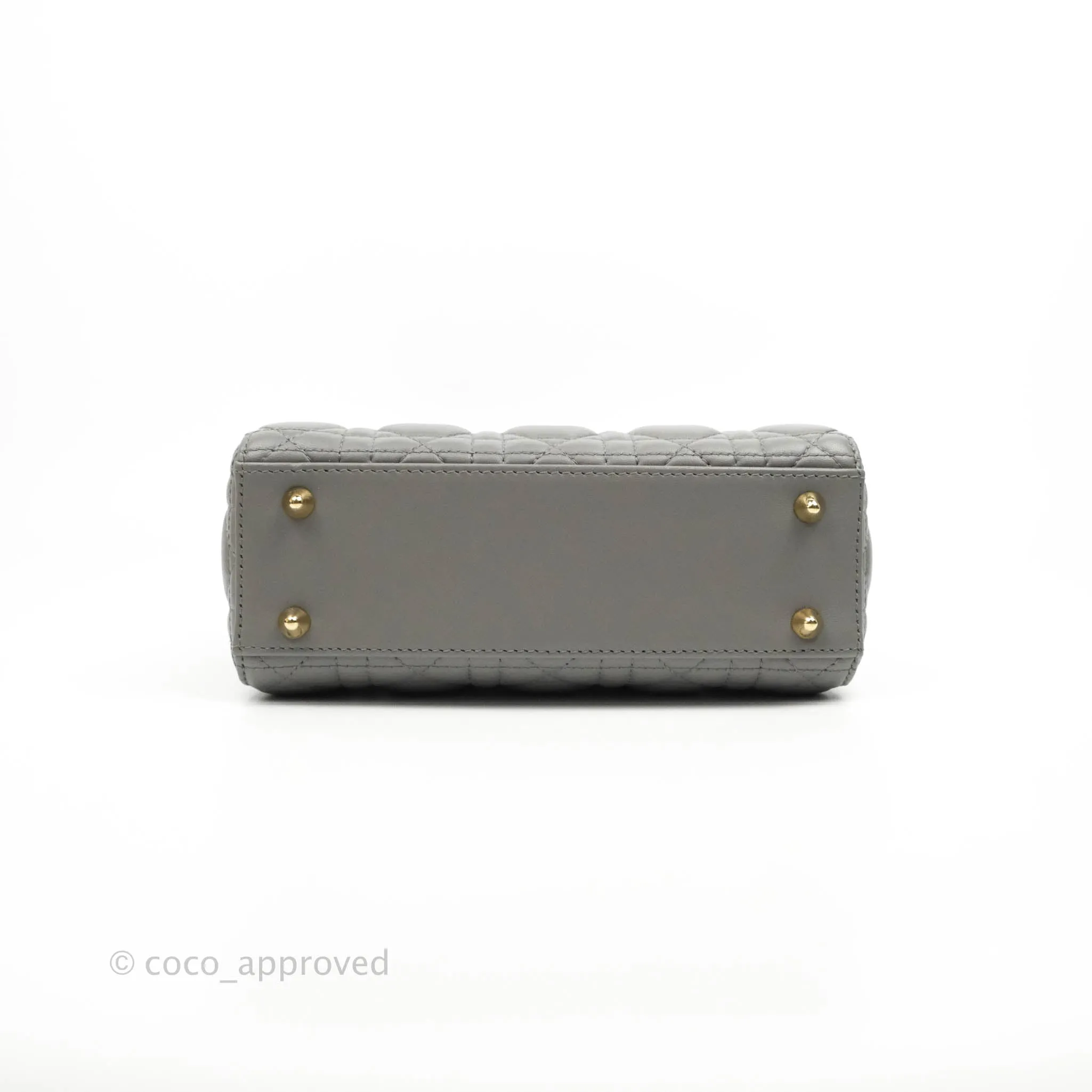 Christian Dior Lambskin My ABCDior Lady Dior Grey Gold Hardware