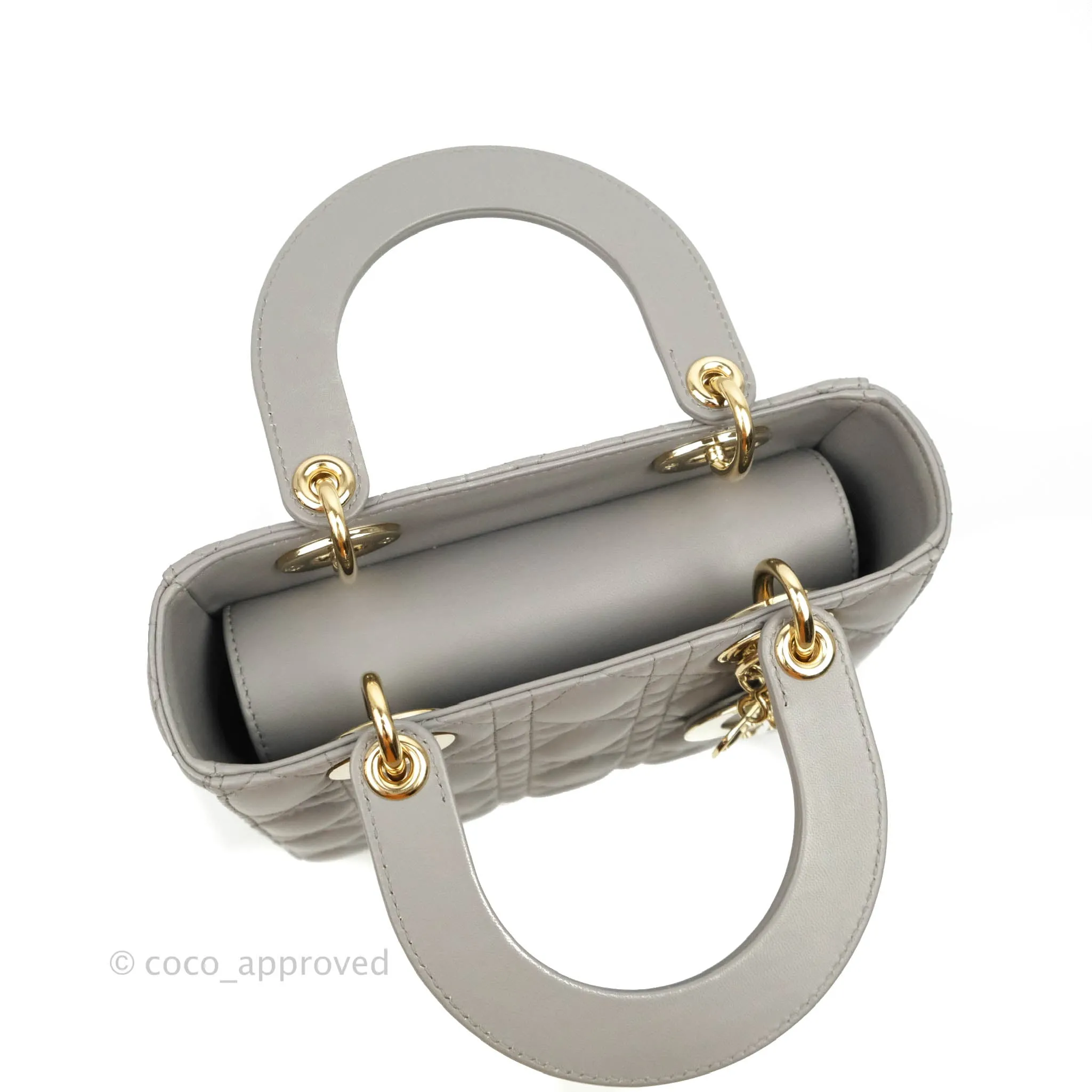 Christian Dior Lambskin My ABCDior Lady Dior Grey Gold Hardware