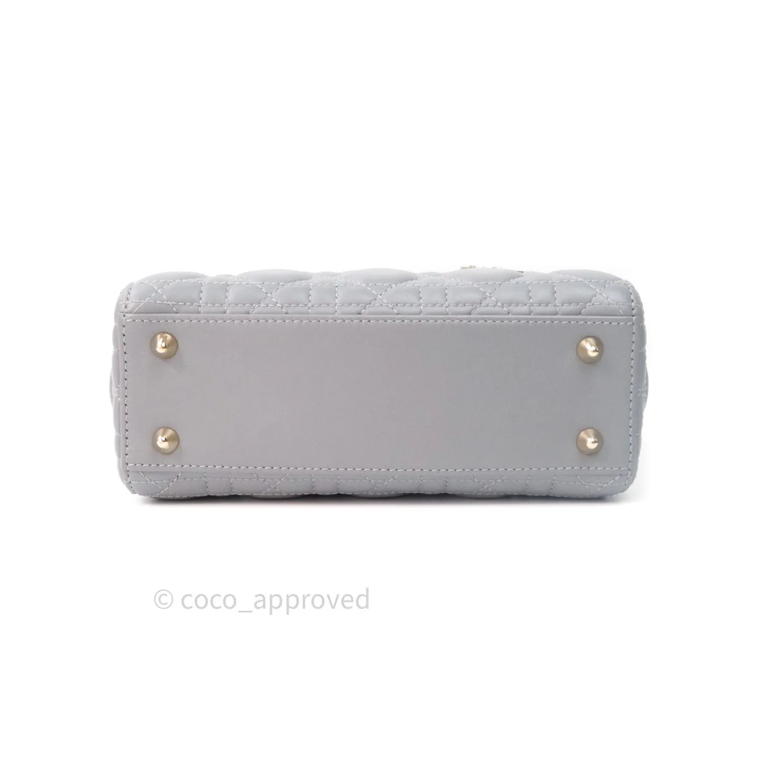 Christian Dior Lambskin My ABCDior Lady Dior Grey Gold Hardware