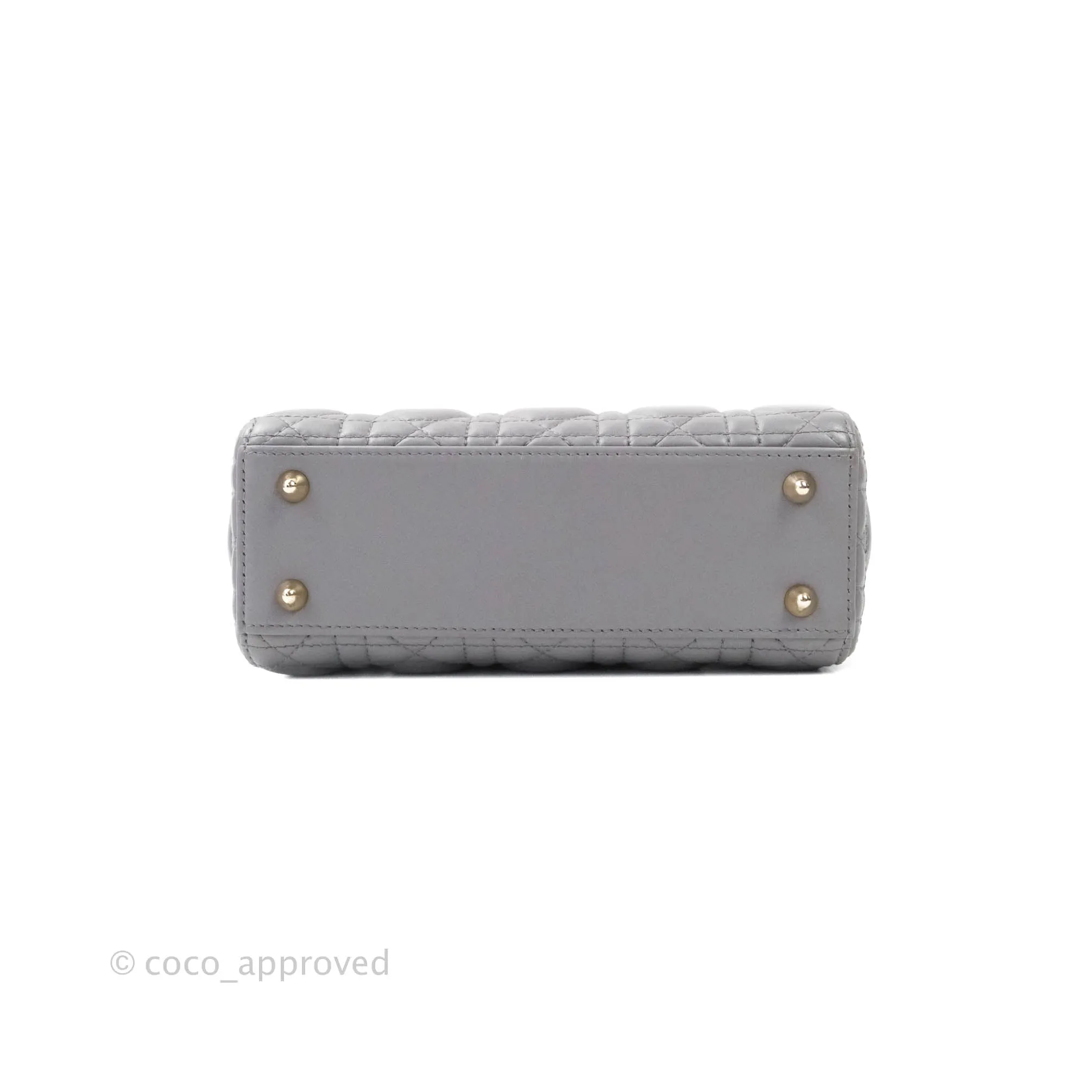 Christian Dior Lambskin My ABCDior Lady Dior Grey Gold Hardware
